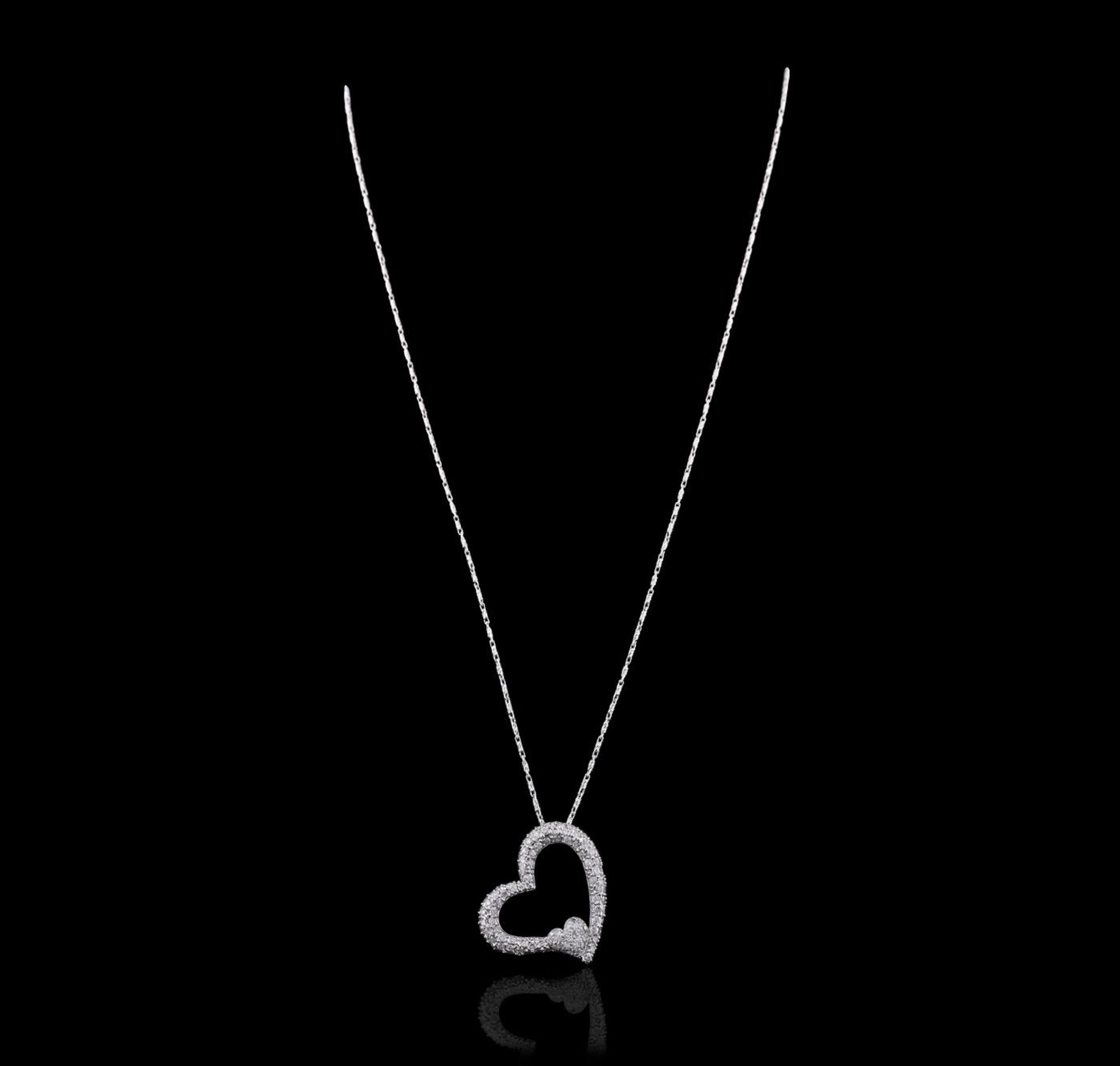 14KT White Gold 1.35 ctw Diamond Pendant With Chain - Image 2 of 3