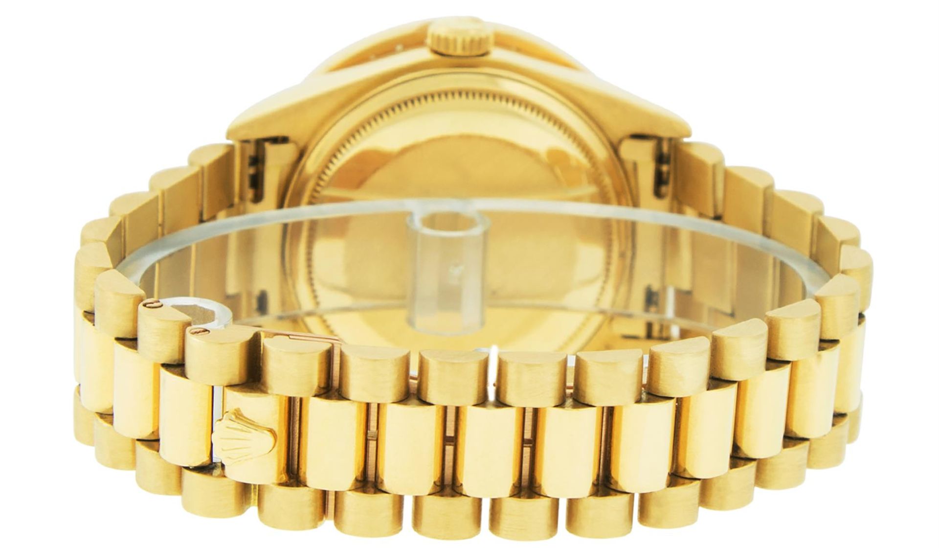Rolex Mens 18K Yellow Gold Black Diamond 2.5 ctw Quickset President Wristwatch W - Image 4 of 6