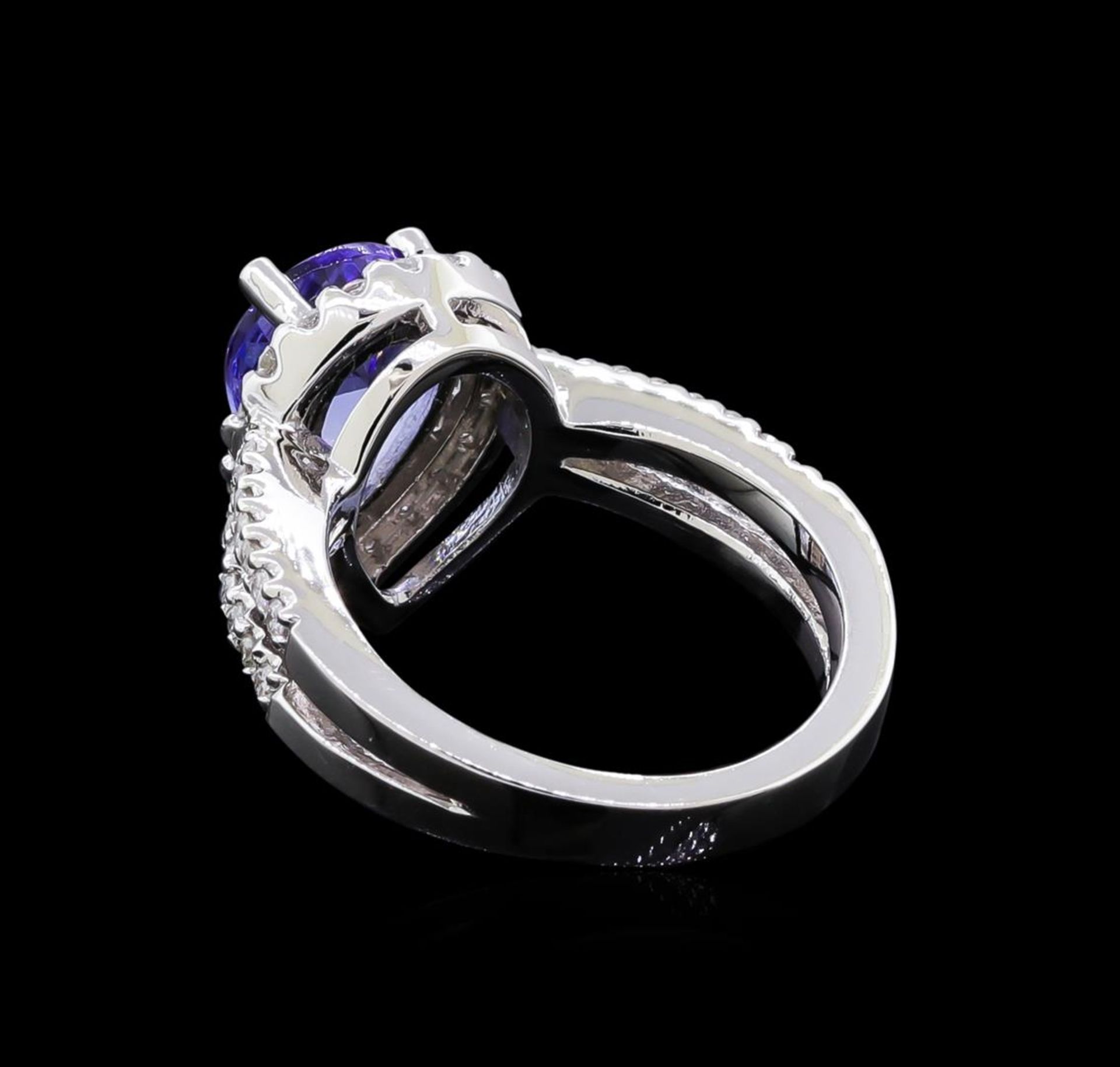 1.97 ctw Tanzanite and Diamond Ring - 14KT White Gold - Image 3 of 4