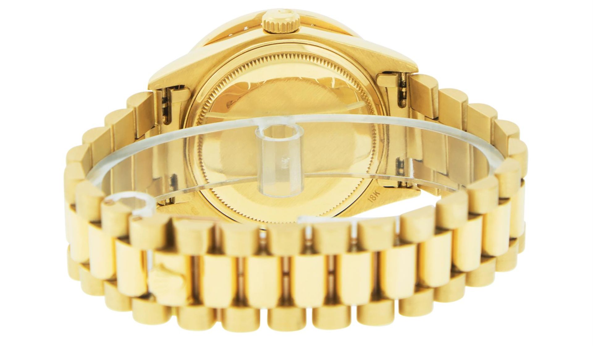 Rolex Mens 18K Yellow Gold Black Diamond 2.5 ctw Quickset President Wristwatch W - Image 5 of 6