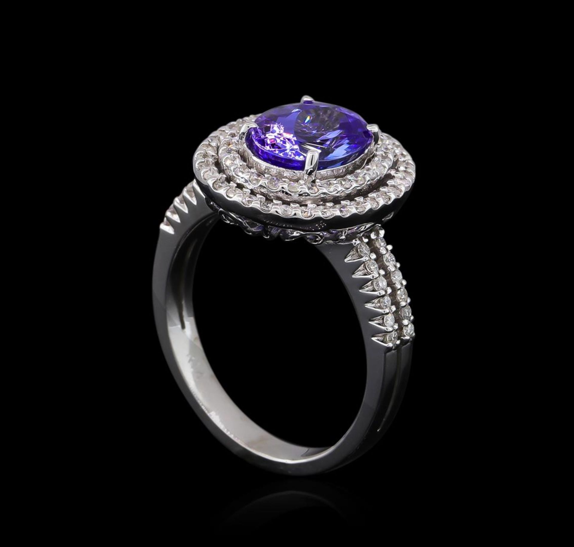 2.11 ctw Tanzanite and Diamond Ring - 14KT White Gold - Image 4 of 4