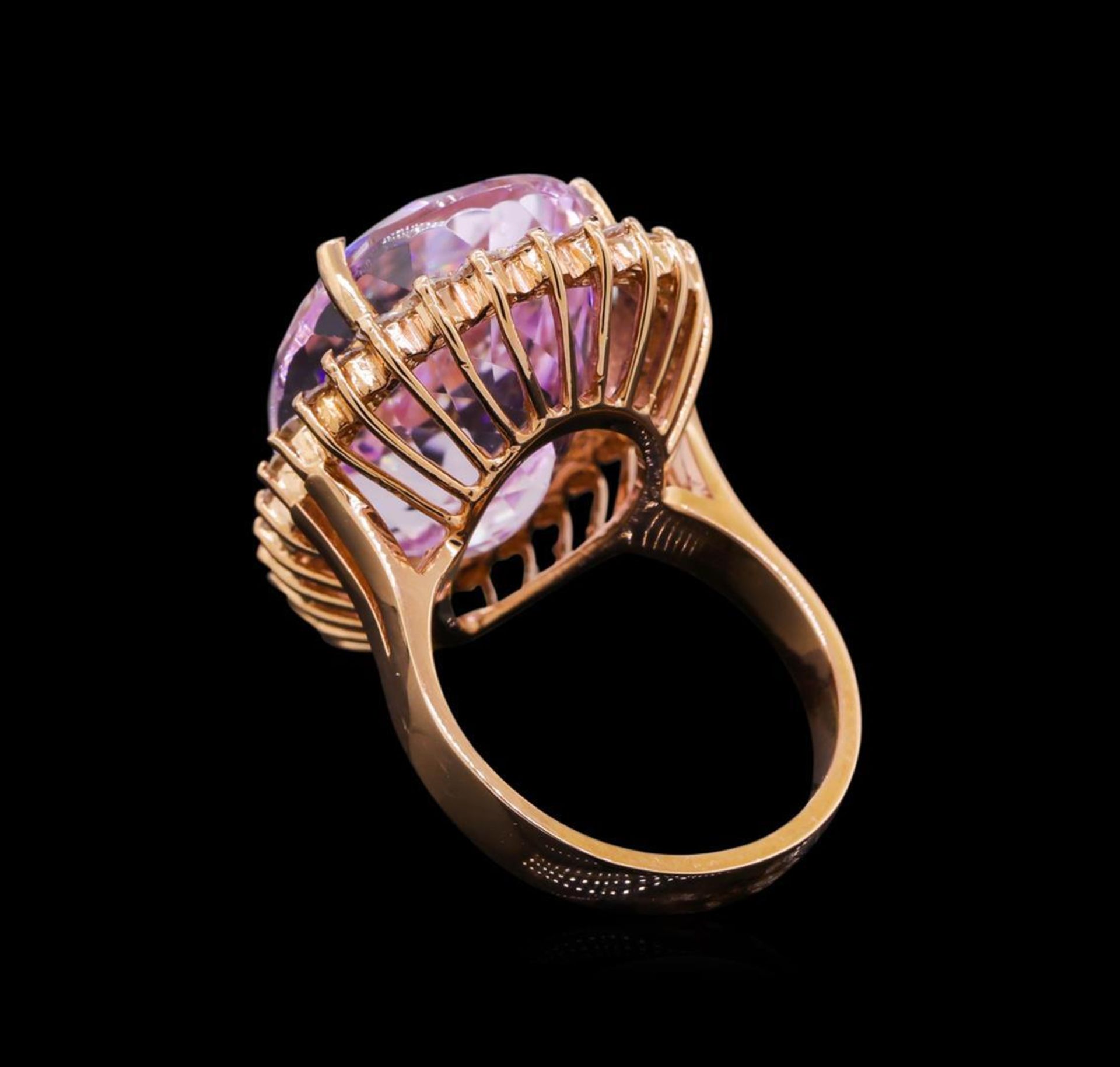 26.32 ctw Kunzite and Diamond Ring - 14KT Rose Gold - Image 3 of 5