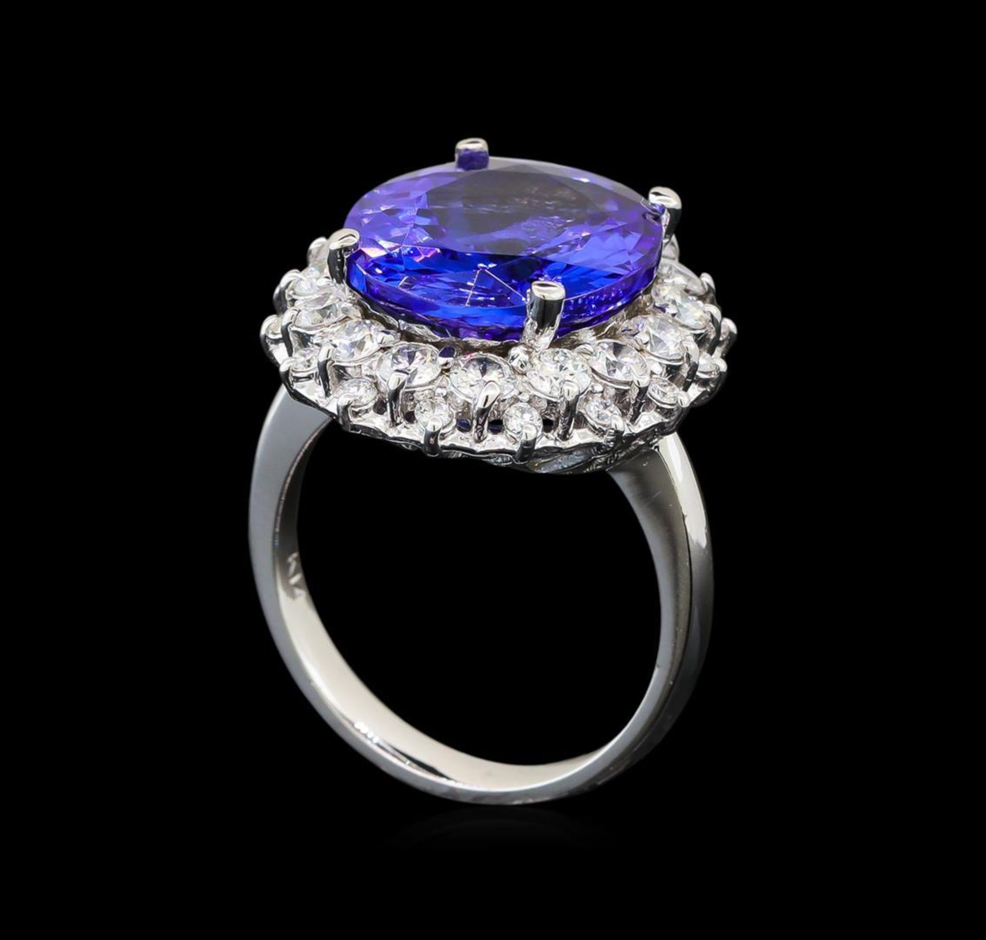 GIA Cert 10.03 ctw Tanzanite and Diamond Ring - 14KT White Gold - Image 4 of 6