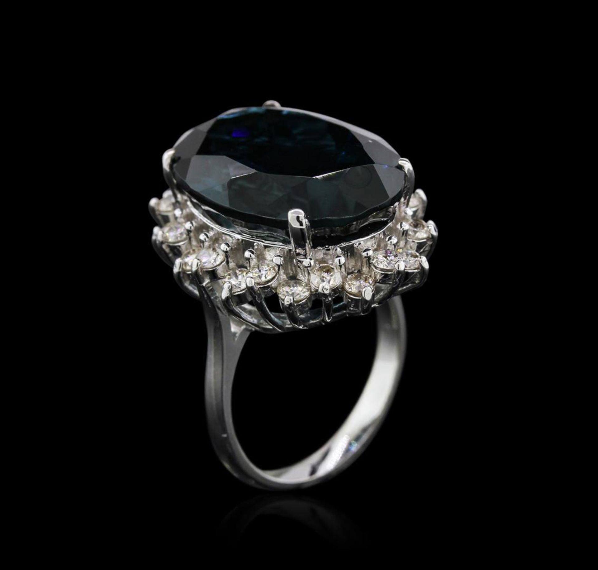 14KT White Gold 22.43 ctw Topaz and Diamond Ring - Image 3 of 4
