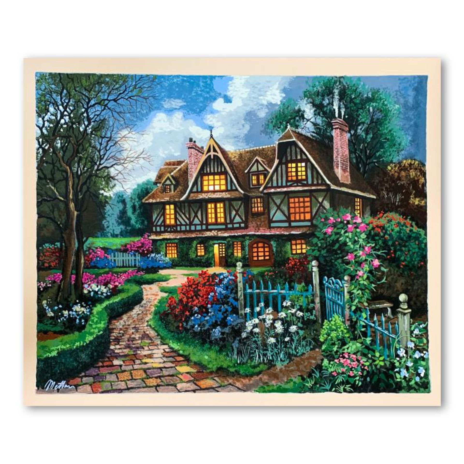 Anatoly Metlan, "Country Cottage" Hand Signed Limited Edition Serigraph on Paper
