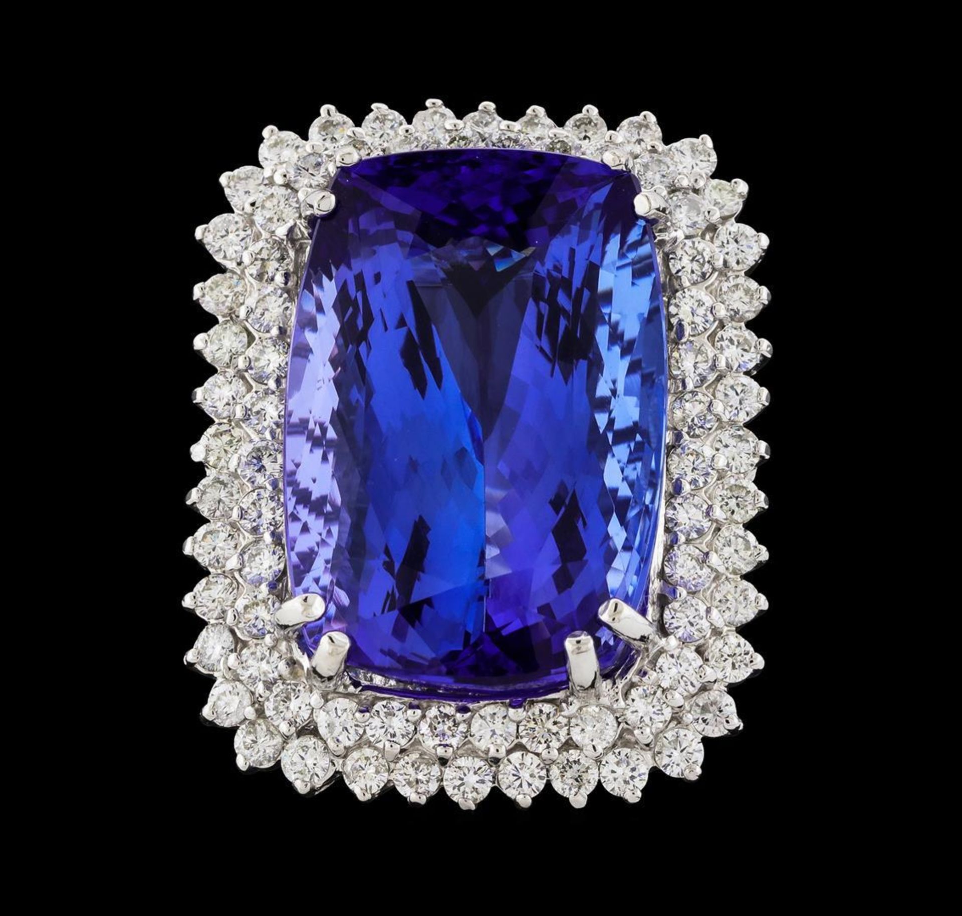 GIA Cert 38.29 ctw Tanzanite and Diamond Ring - 14KT White Gold - Image 2 of 6