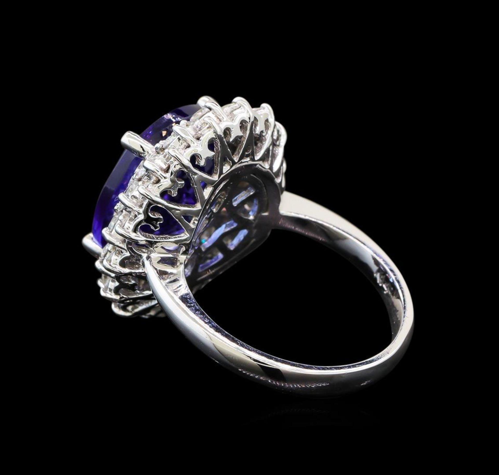 GIA Cert 10.03 ctw Tanzanite and Diamond Ring - 14KT White Gold - Image 3 of 6