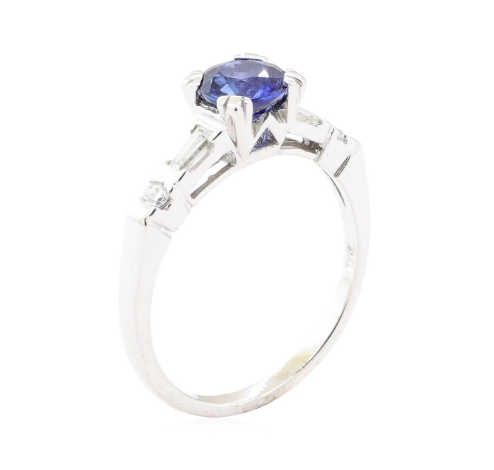 1.20 ctw Sapphire and Diamond Ring - 18KT White Gold - Image 4 of 4