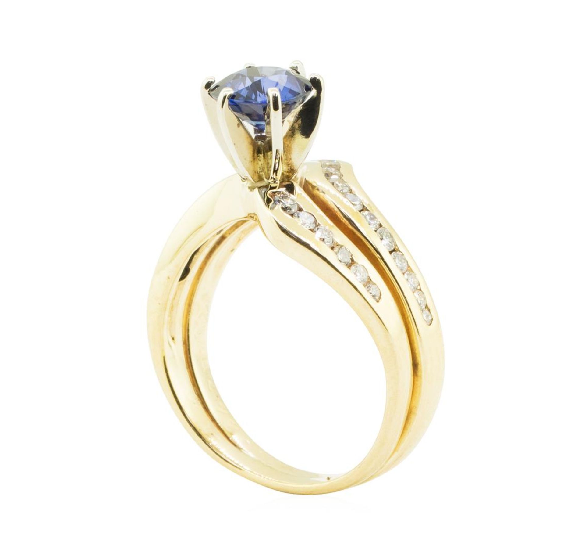 1.85 ctw Blue Sapphire and Diamond Ring - 14KT Yellow Gold - Image 4 of 4