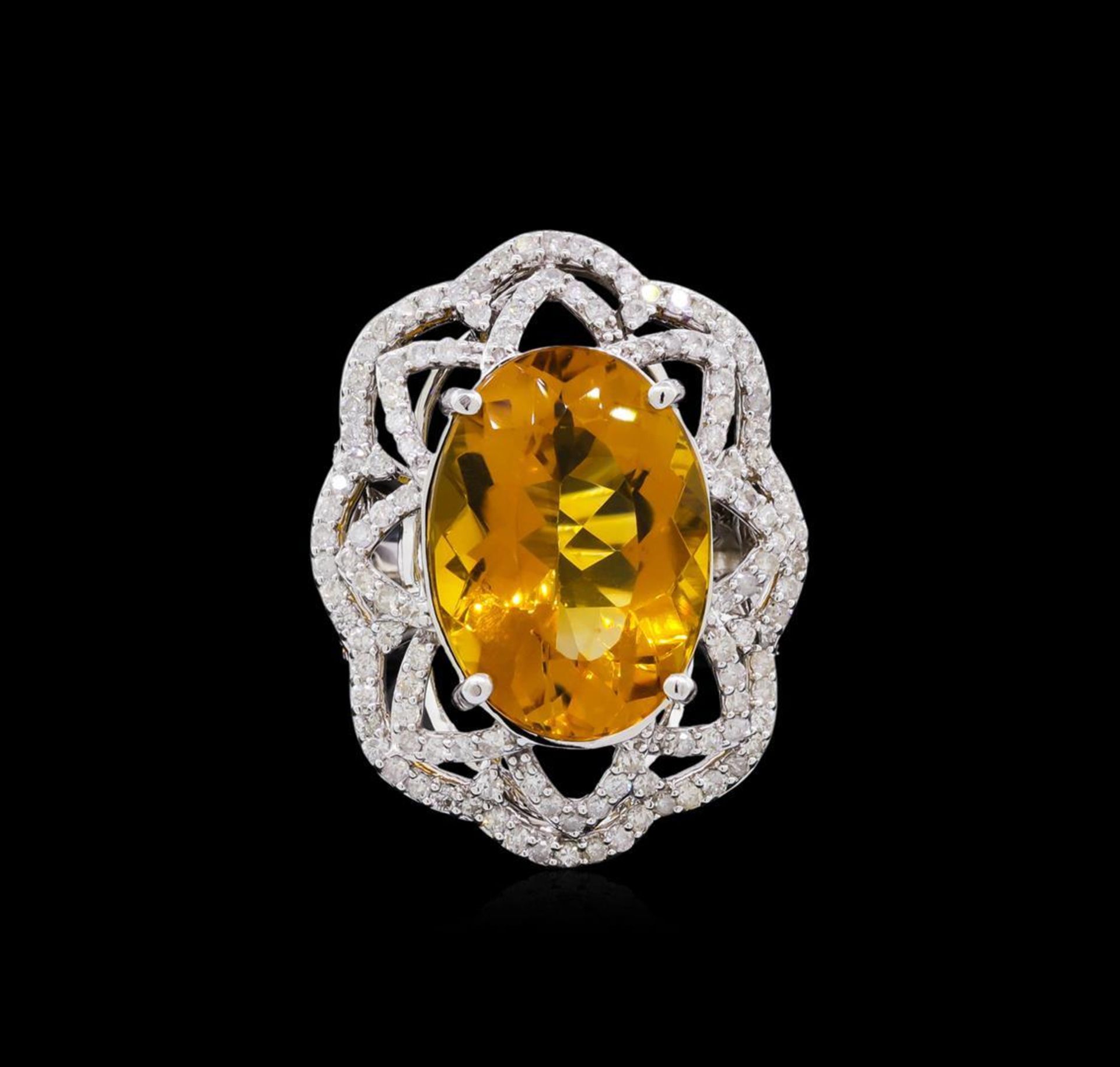 14KT White Gold 10.91 ctw Citrine and Diamond Ring - Image 2 of 5