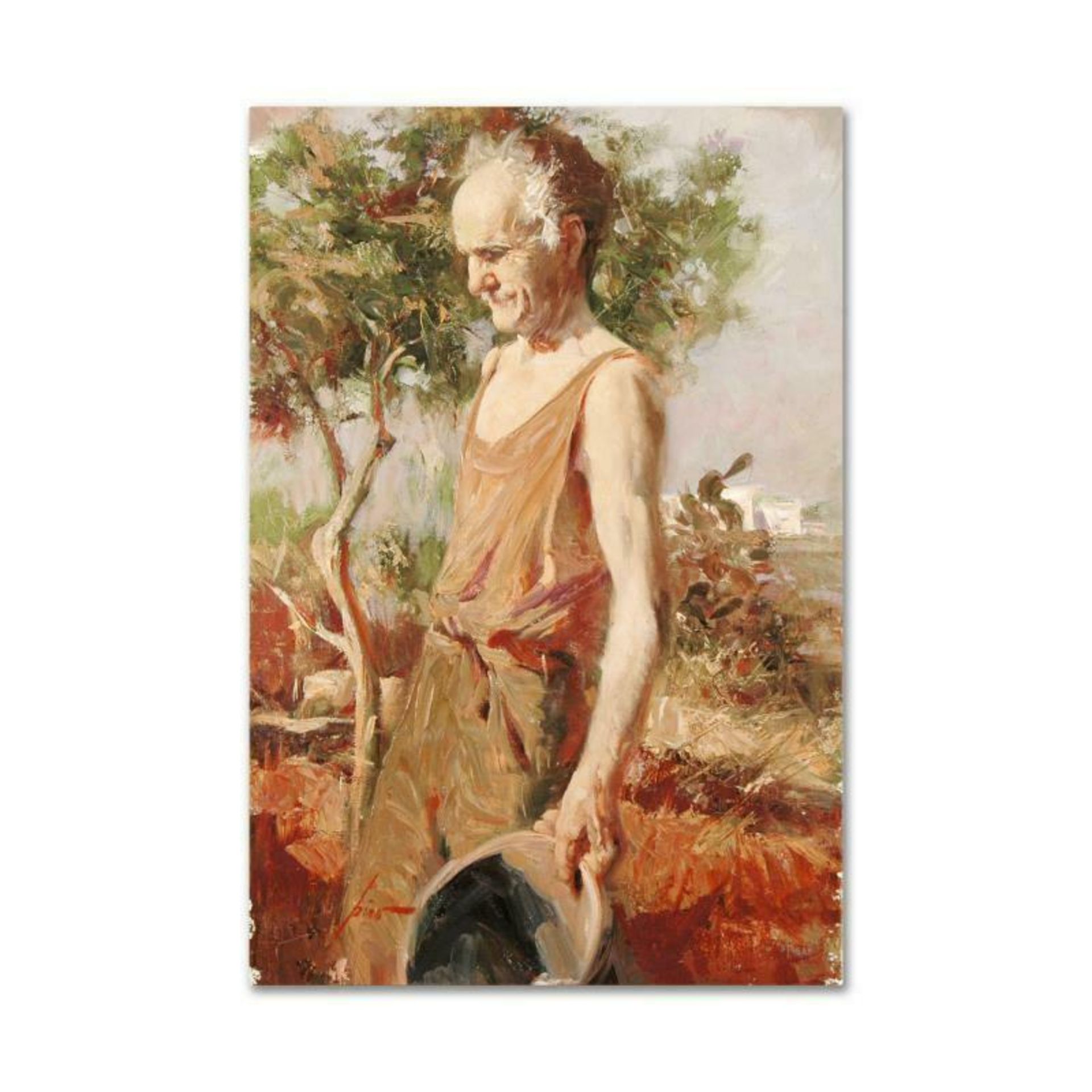 Pino (1939-2010), "Afternoon Chores" Artist Embellished Limited Edition on Canva