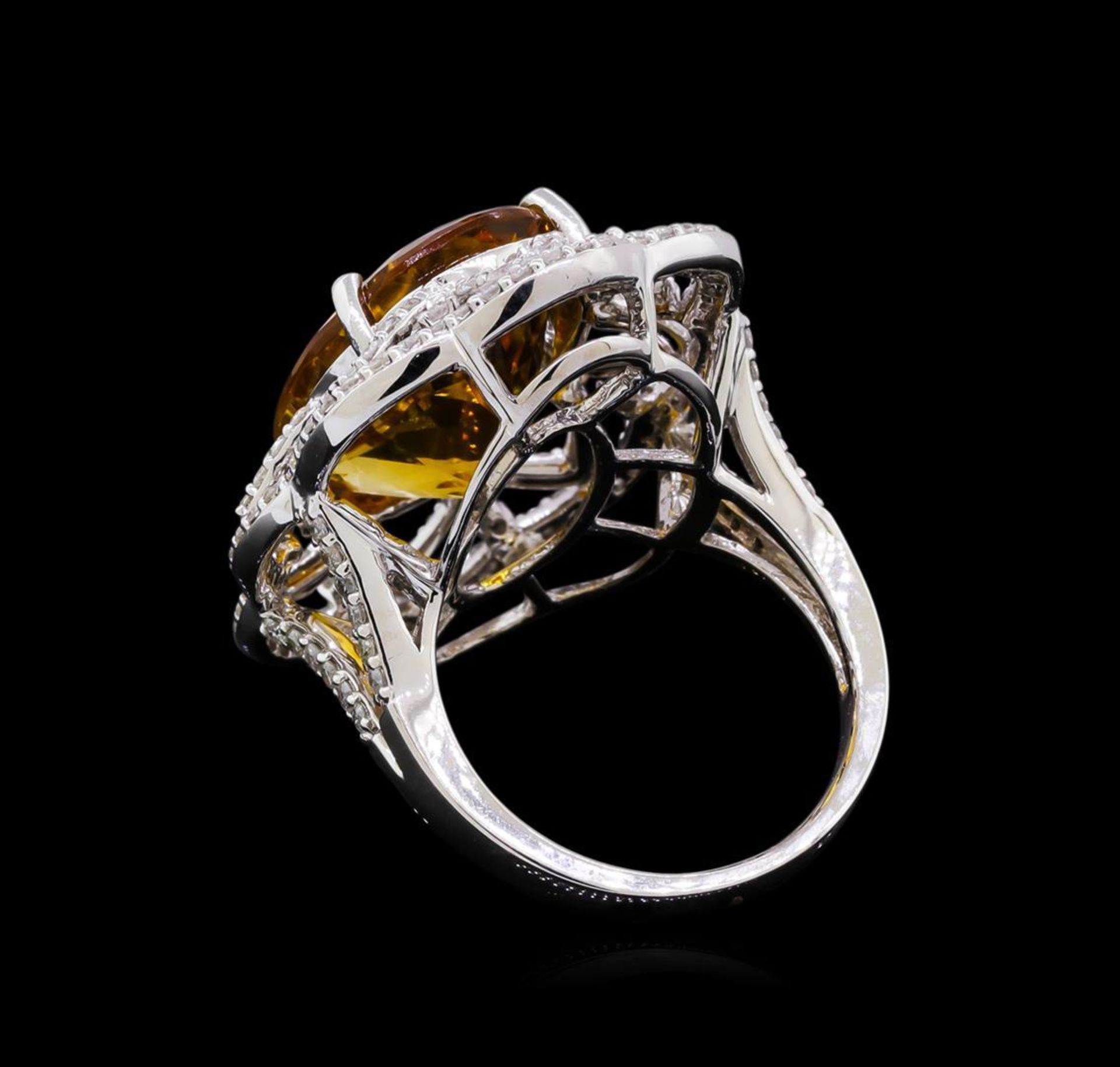 14KT White Gold 10.91 ctw Citrine and Diamond Ring - Image 3 of 5