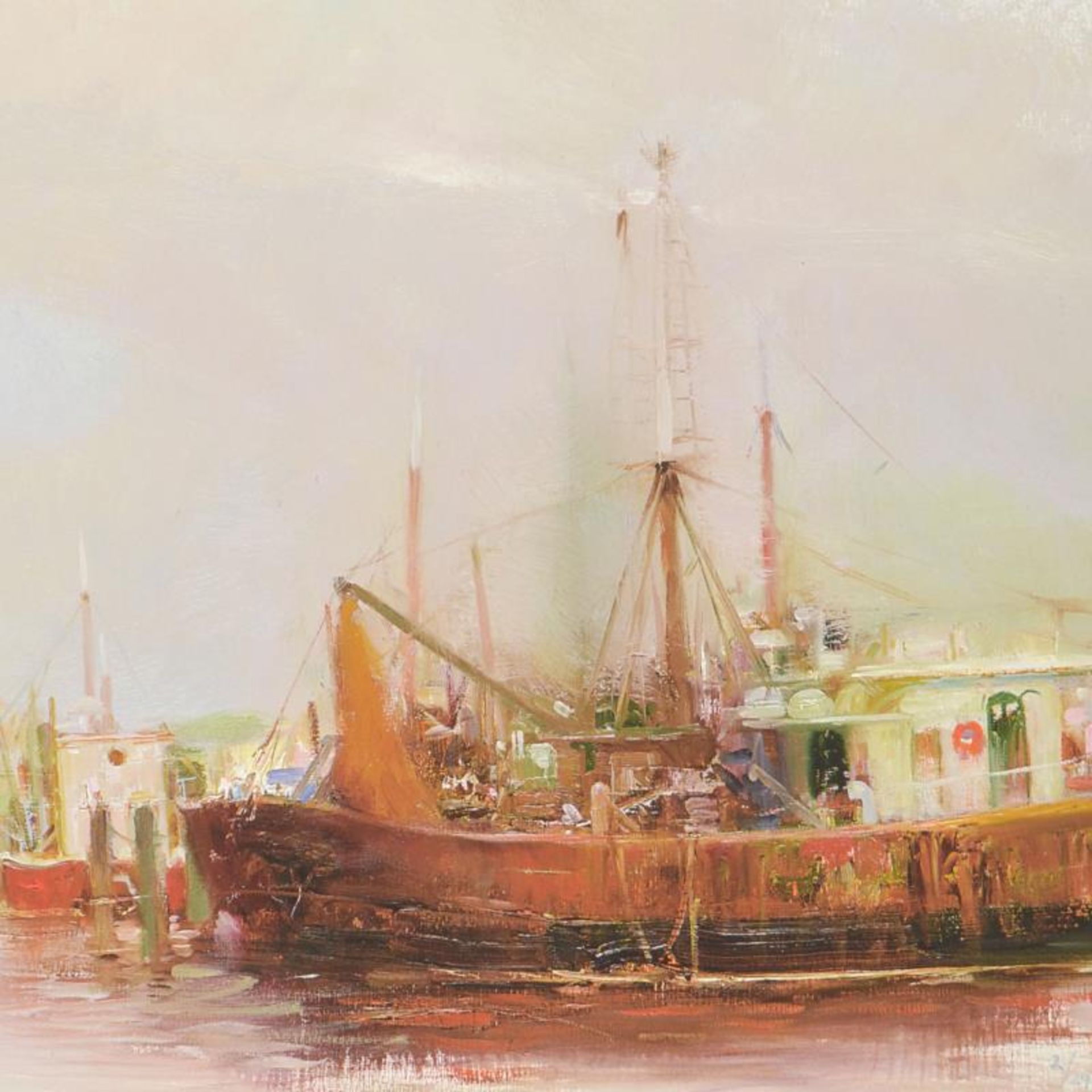 Pino (1939-2010) "At The Dock" Limited Edition Giclee. Numbered and Hand Signed; - Image 2 of 2