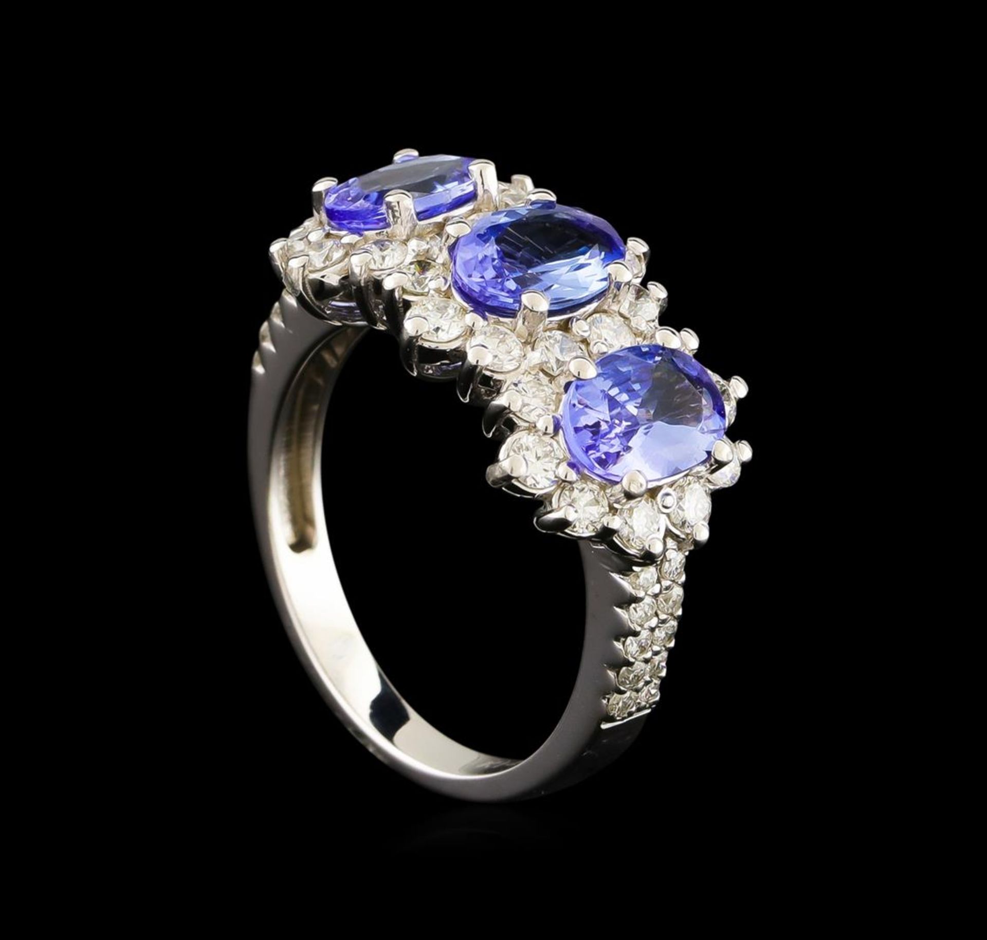 2.10 ctw Tanzanite and Diamond Ring - 14KT White Gold - Image 4 of 5