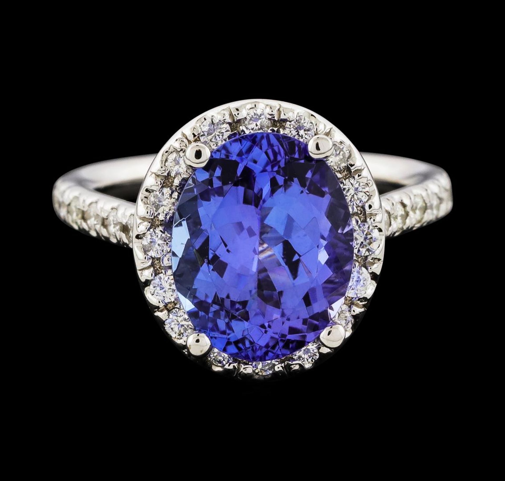 3.80 ctw Tanzanite and Diamond Ring - 14KT White Gold - Image 2 of 4