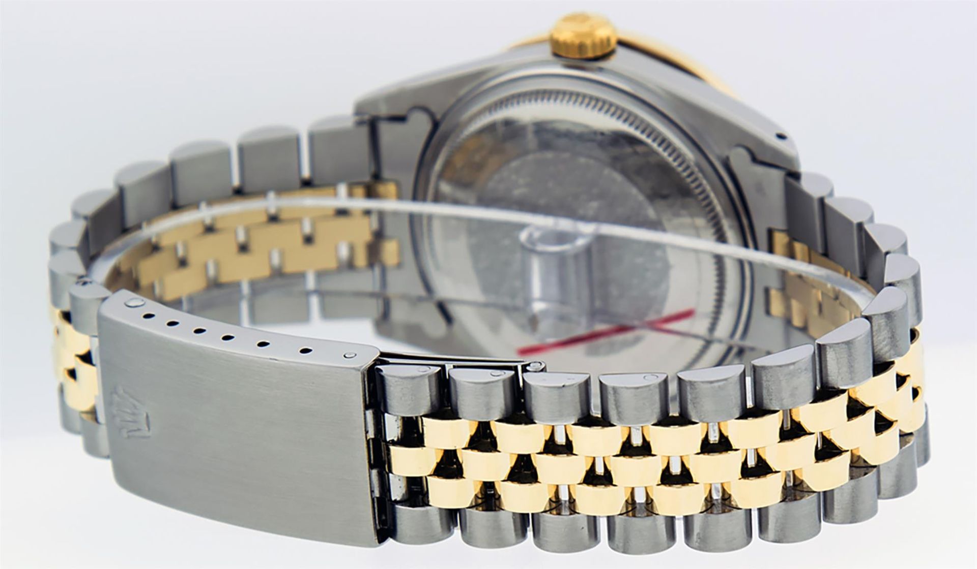 Rolex Mens 2 Tone Maroon & Ruby Channel Set Diamond Datejust Wristwatch - Image 6 of 9