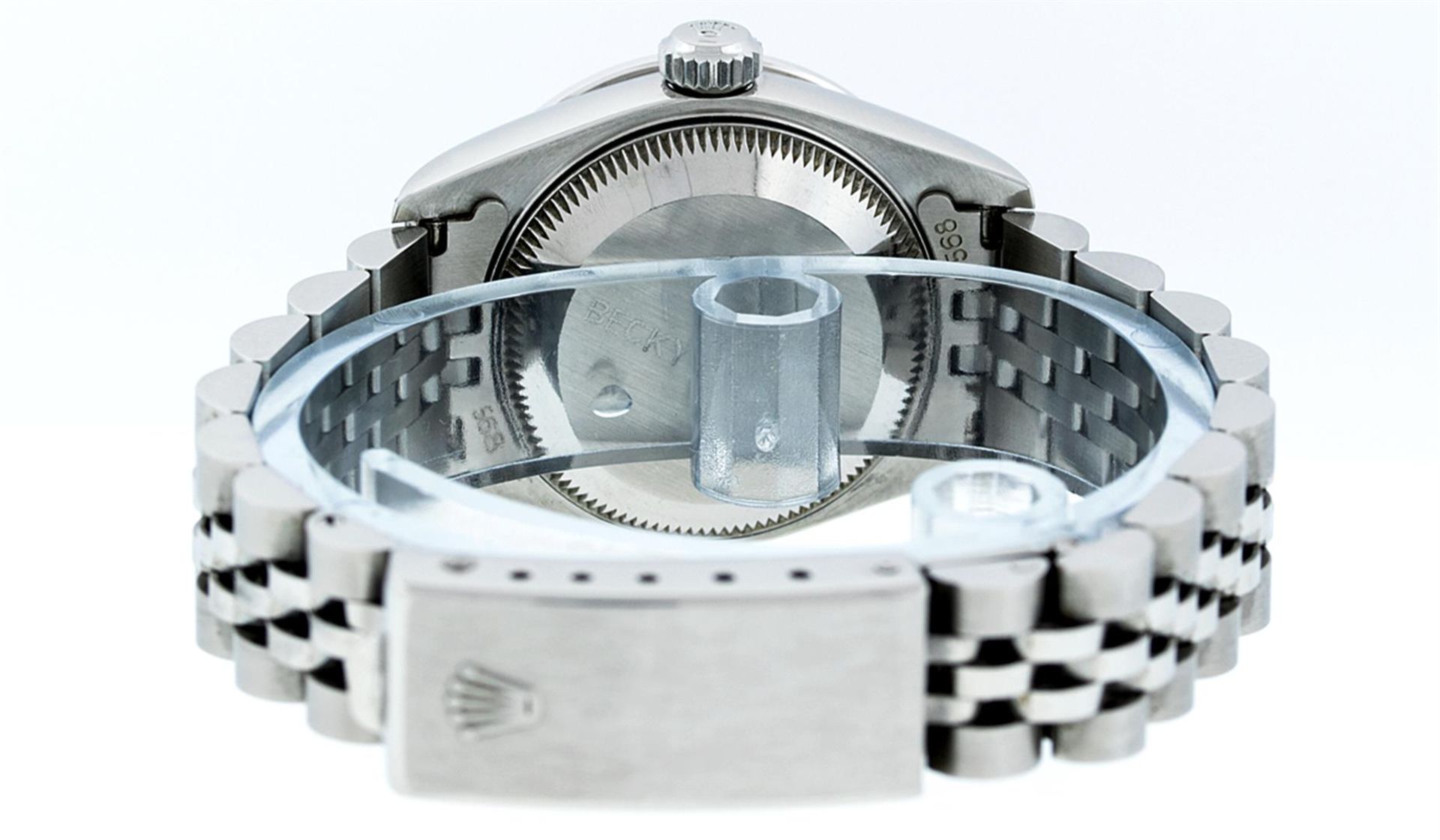Rolex Ladies Stainless Steel Red Diamond Quickset Datejust Wristwatch 26MM - Image 2 of 9