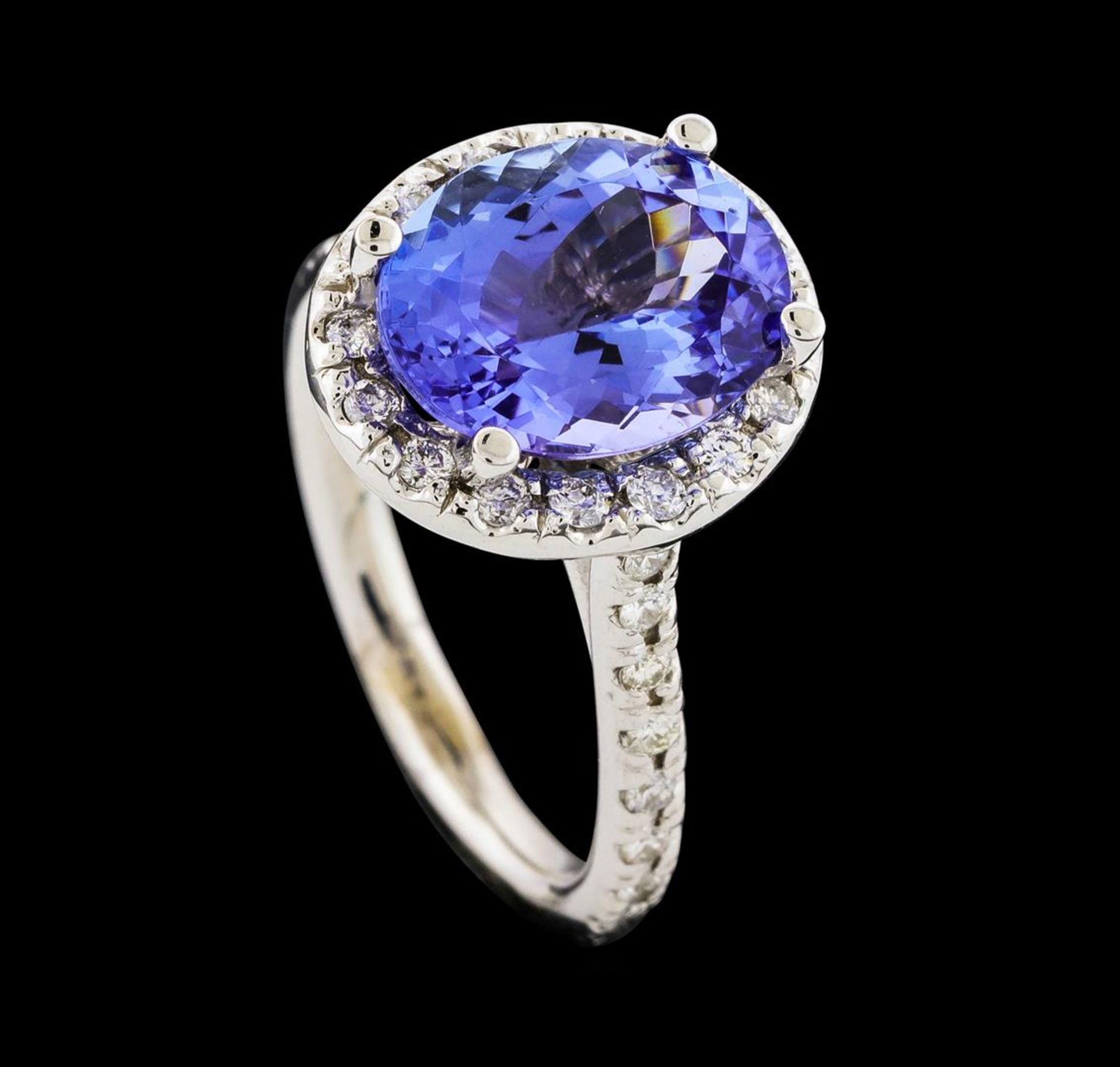 3.80 ctw Tanzanite and Diamond Ring - 14KT White Gold - Image 4 of 4