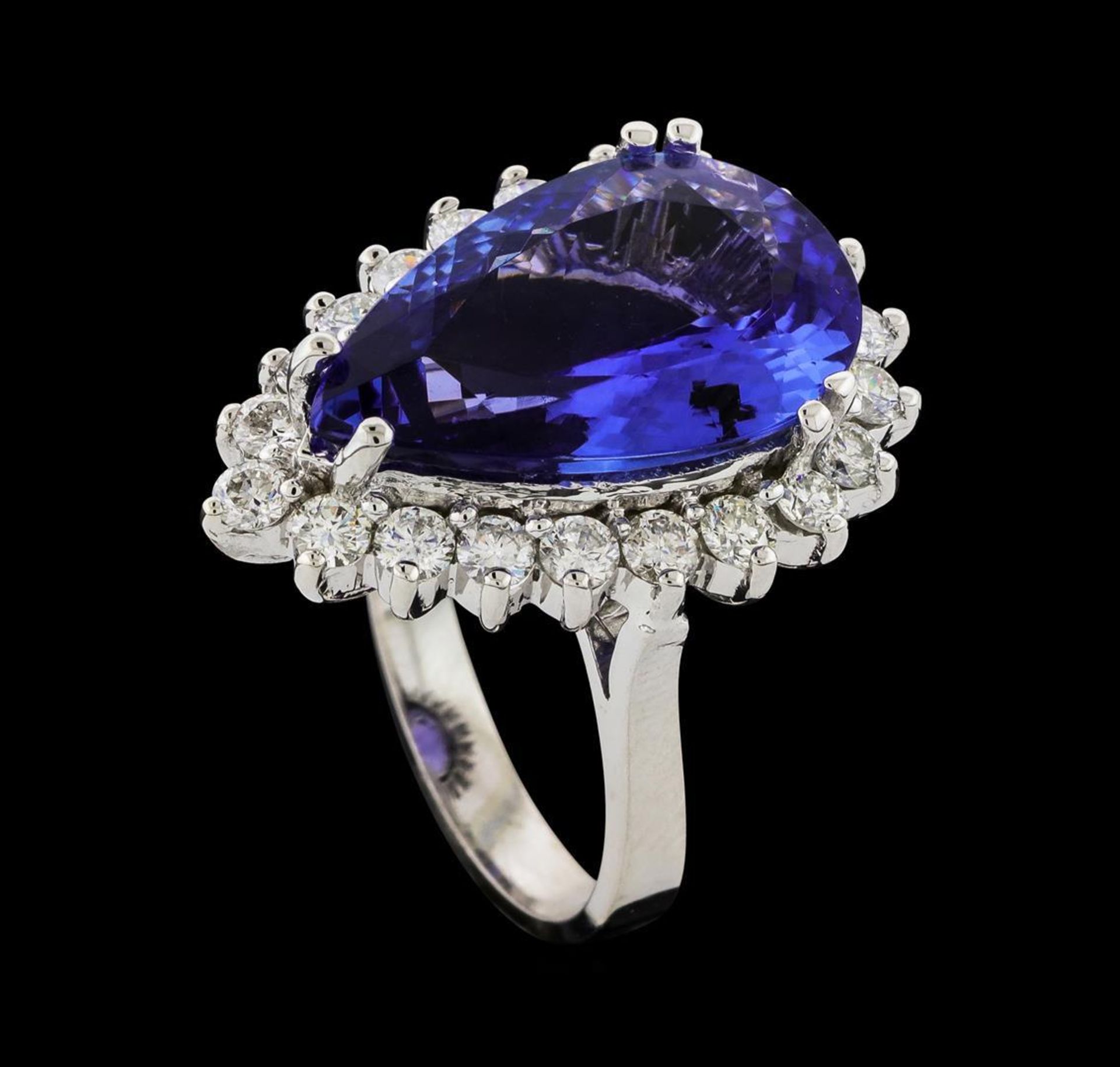 GIA Cert 8.74 ctw Tanzanite and Diamond Ring - 14KT White Gold - Image 4 of 6