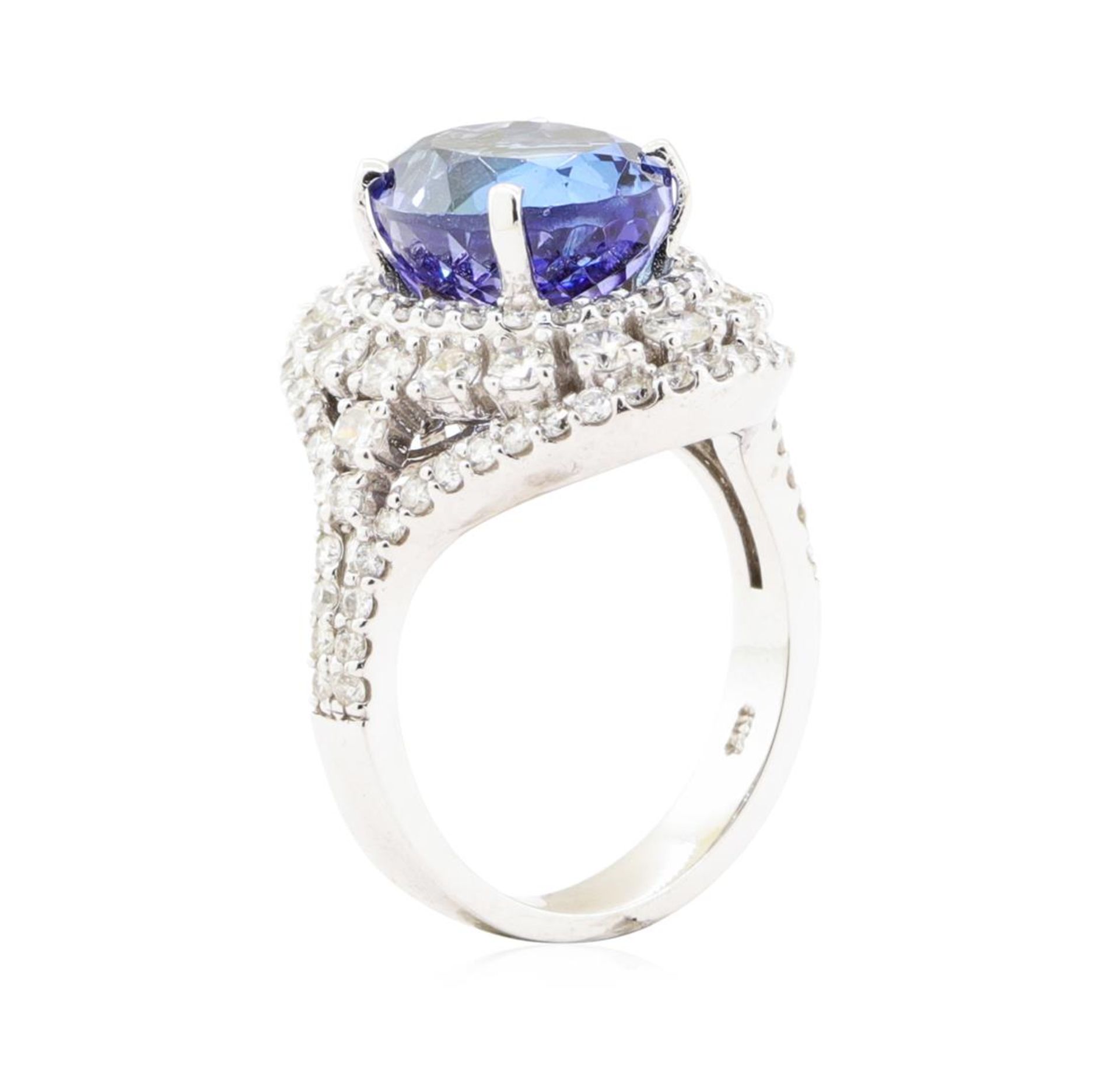 7.72 ctw Tanzanite And Diamond Ring - 14KT White Gold - Image 4 of 5