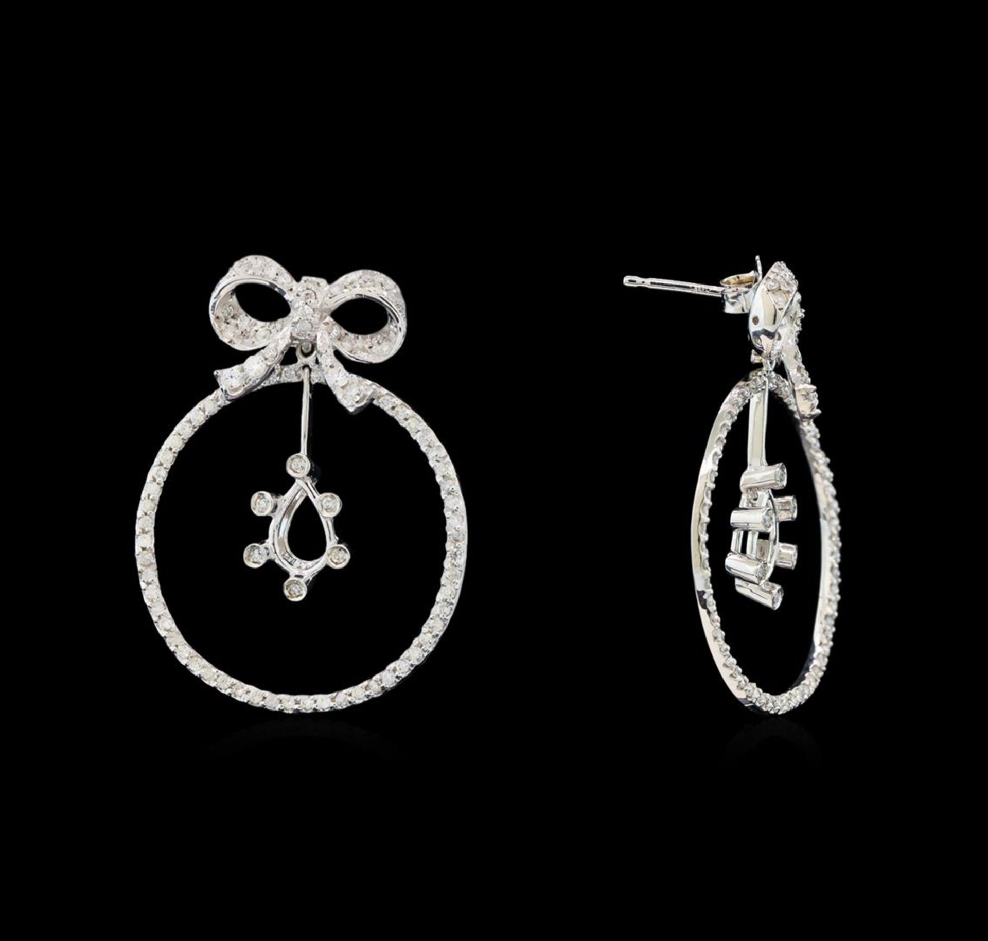 14KT White Gold 1.36 ctw Diamond Earrings - Image 2 of 3