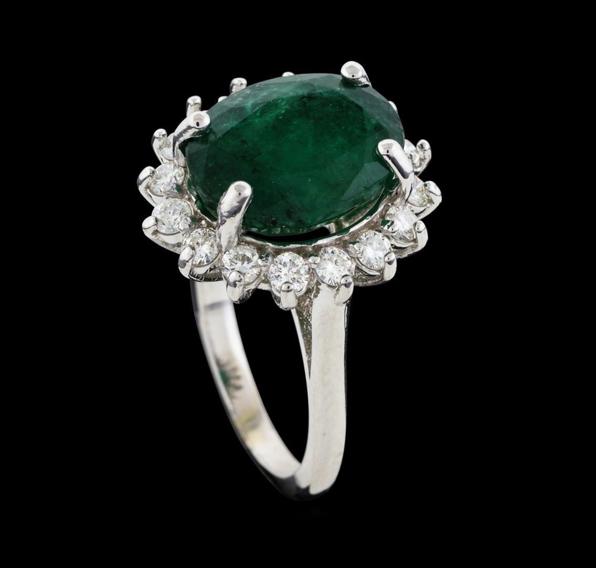 6.51 ctw Emerald and Diamond Ring - 14KT White Gold - Image 4 of 5