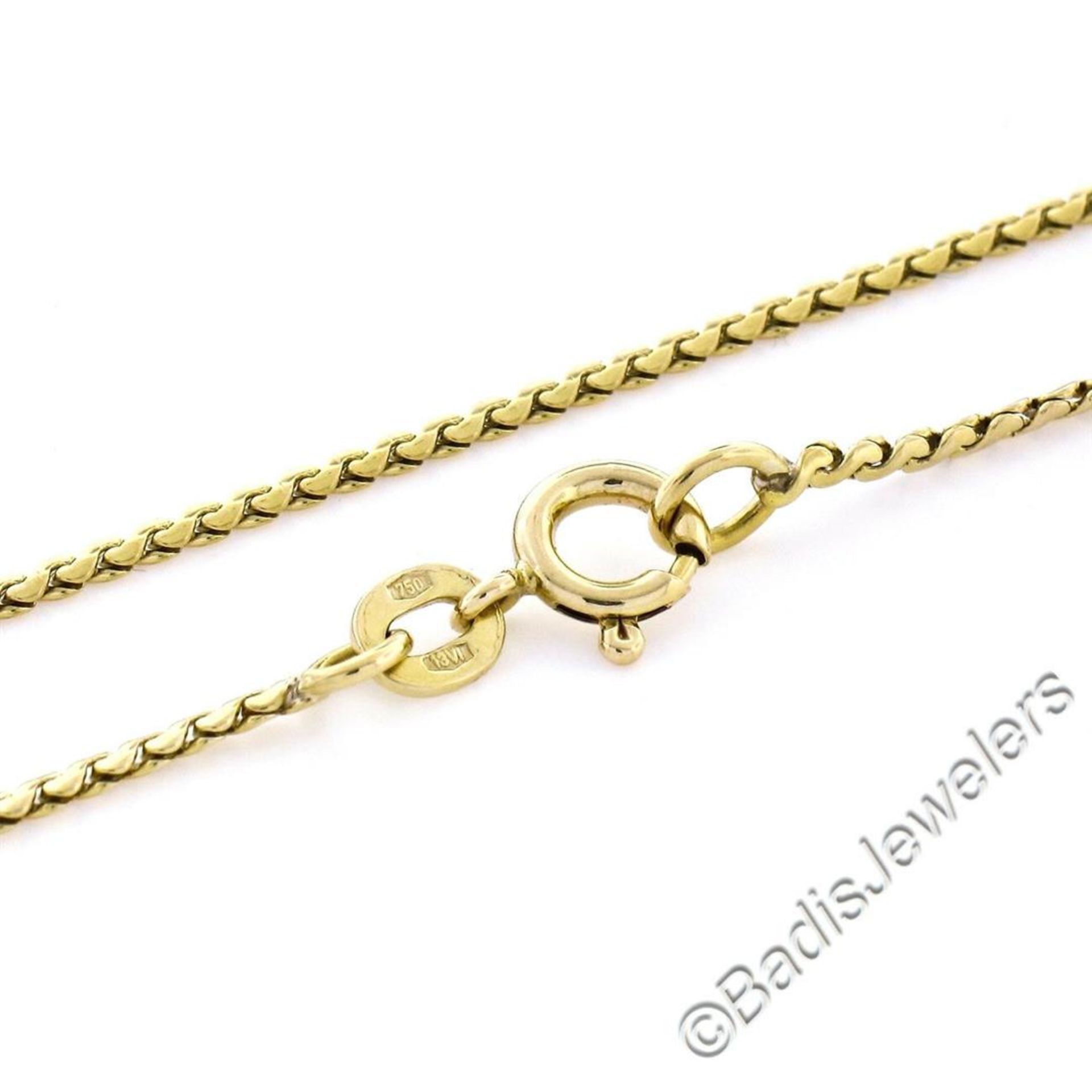 Italian 18kt Yellow Gold Round Diamond Polished Cross Pendant Necklace - Image 7 of 9