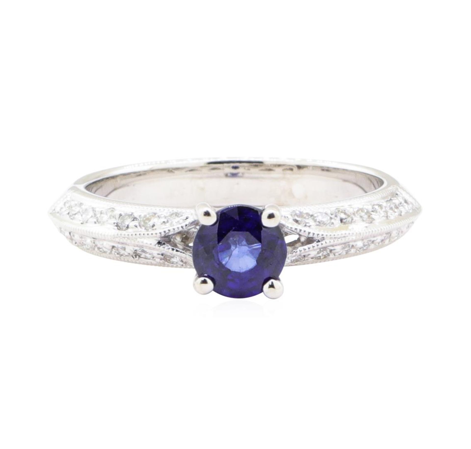 1.02 ctw Sapphire And Diamond Ring - 18KT White Gold - Image 2 of 5