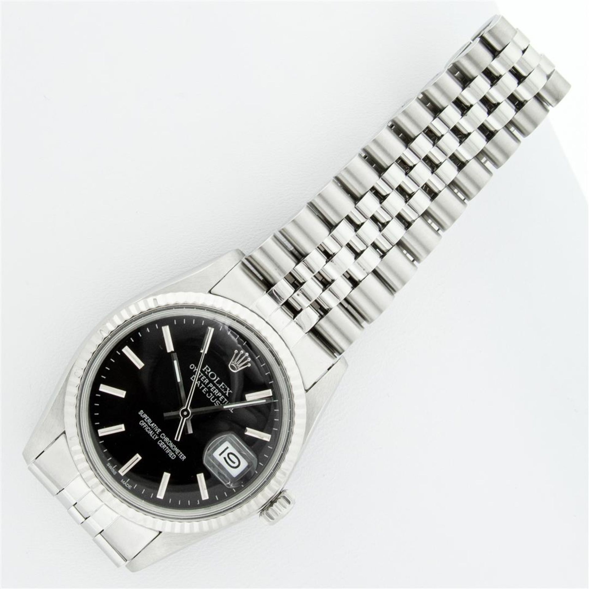 Rolex Mens Stainless Steel Black Index 36mm Datejust Wristwatch - Image 9 of 9