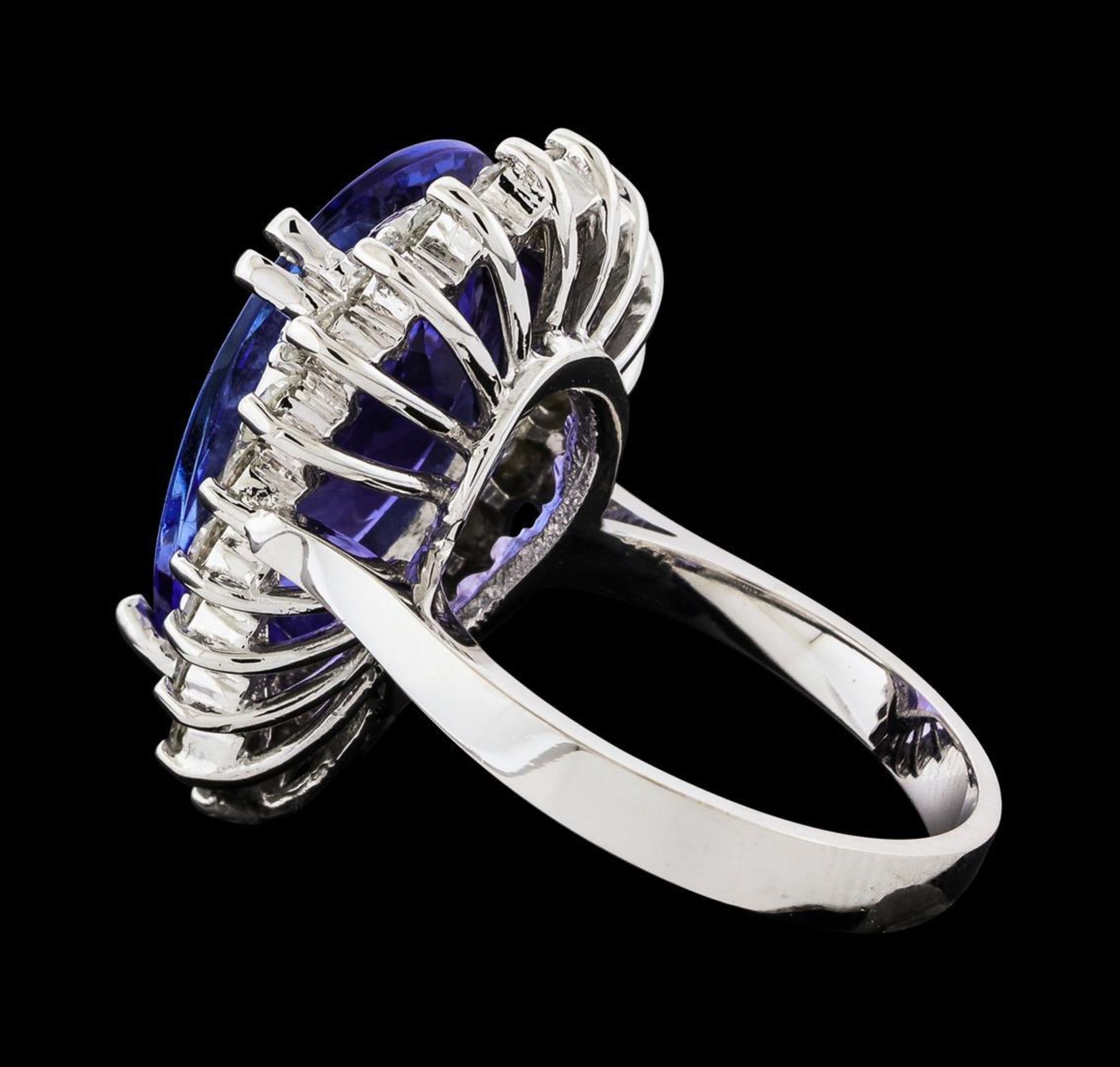 GIA Cert 8.74 ctw Tanzanite and Diamond Ring - 14KT White Gold - Image 3 of 6