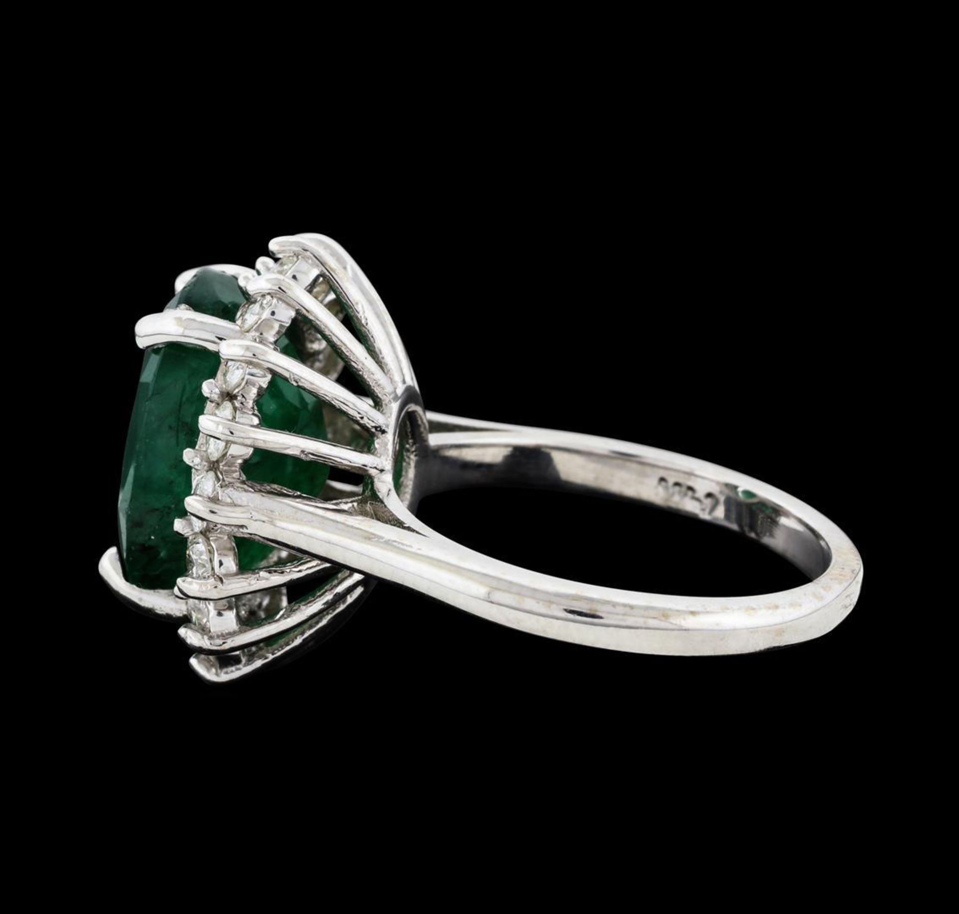 6.51 ctw Emerald and Diamond Ring - 14KT White Gold - Image 3 of 5