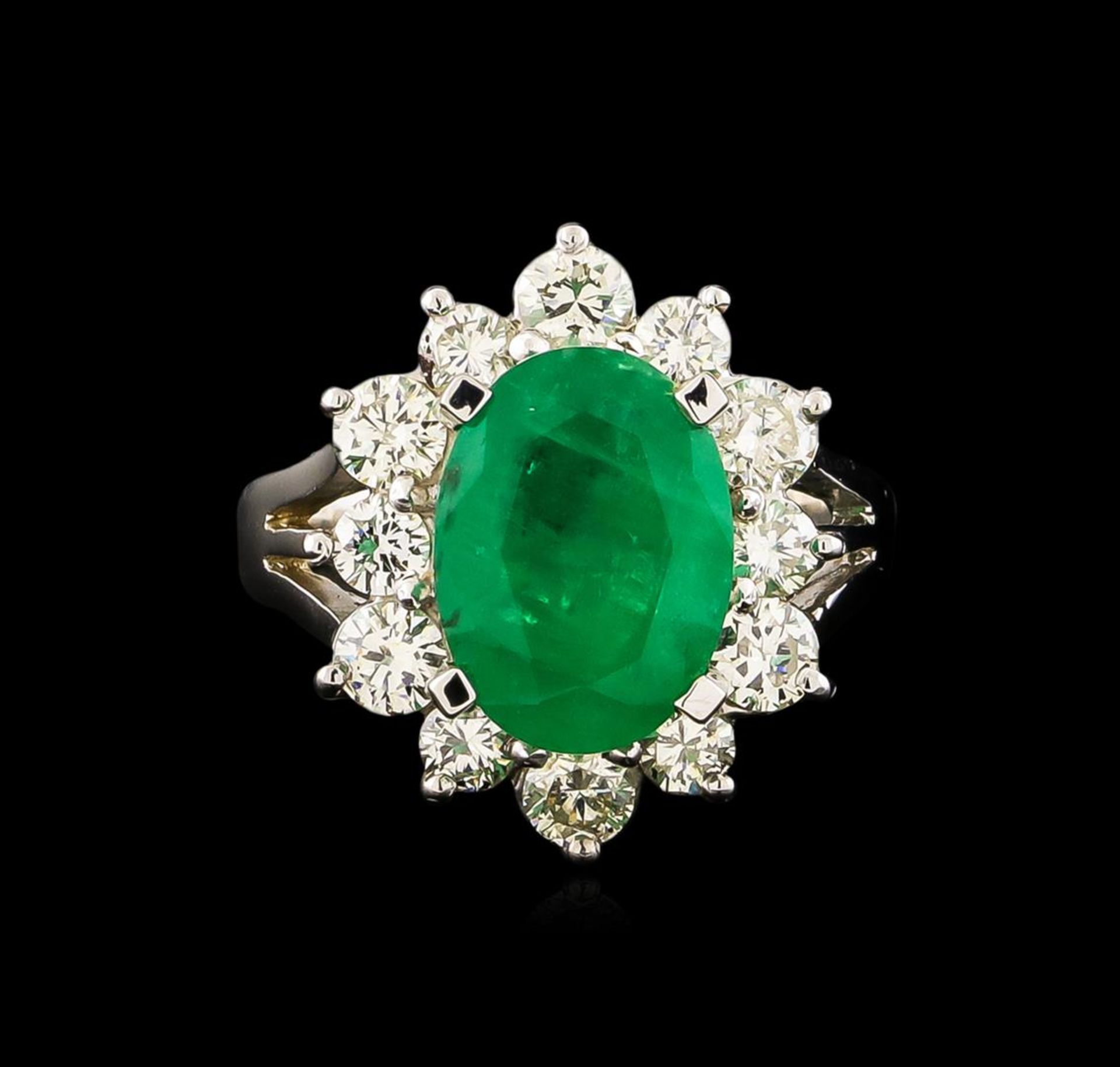14KT White Gold 3.41 ctw Emerald and Diamond Ring - Image 2 of 5