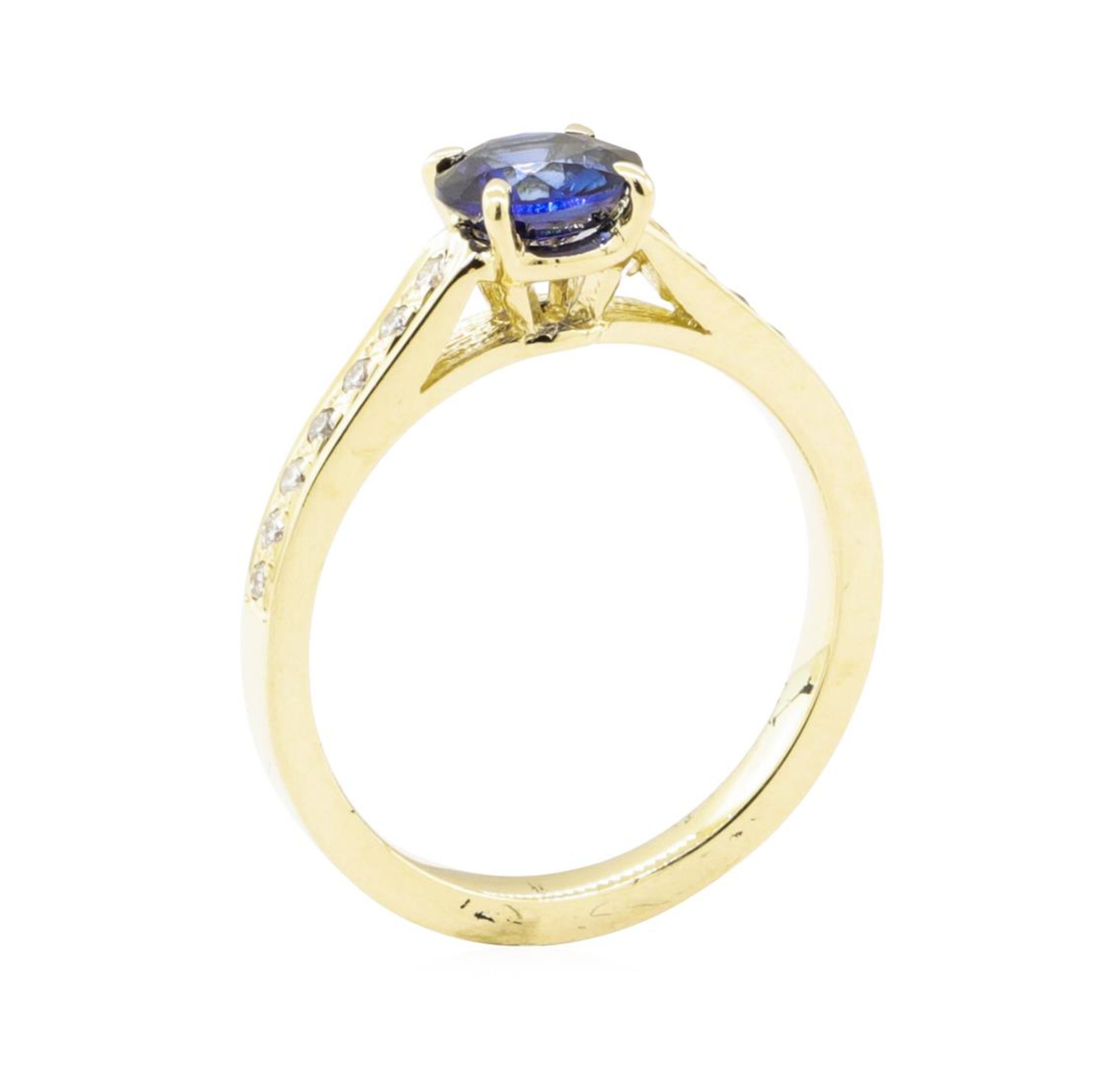 1.28 ctw Blue Sapphire and Diamond Ring - 14KT Yellow Gold - Image 4 of 4