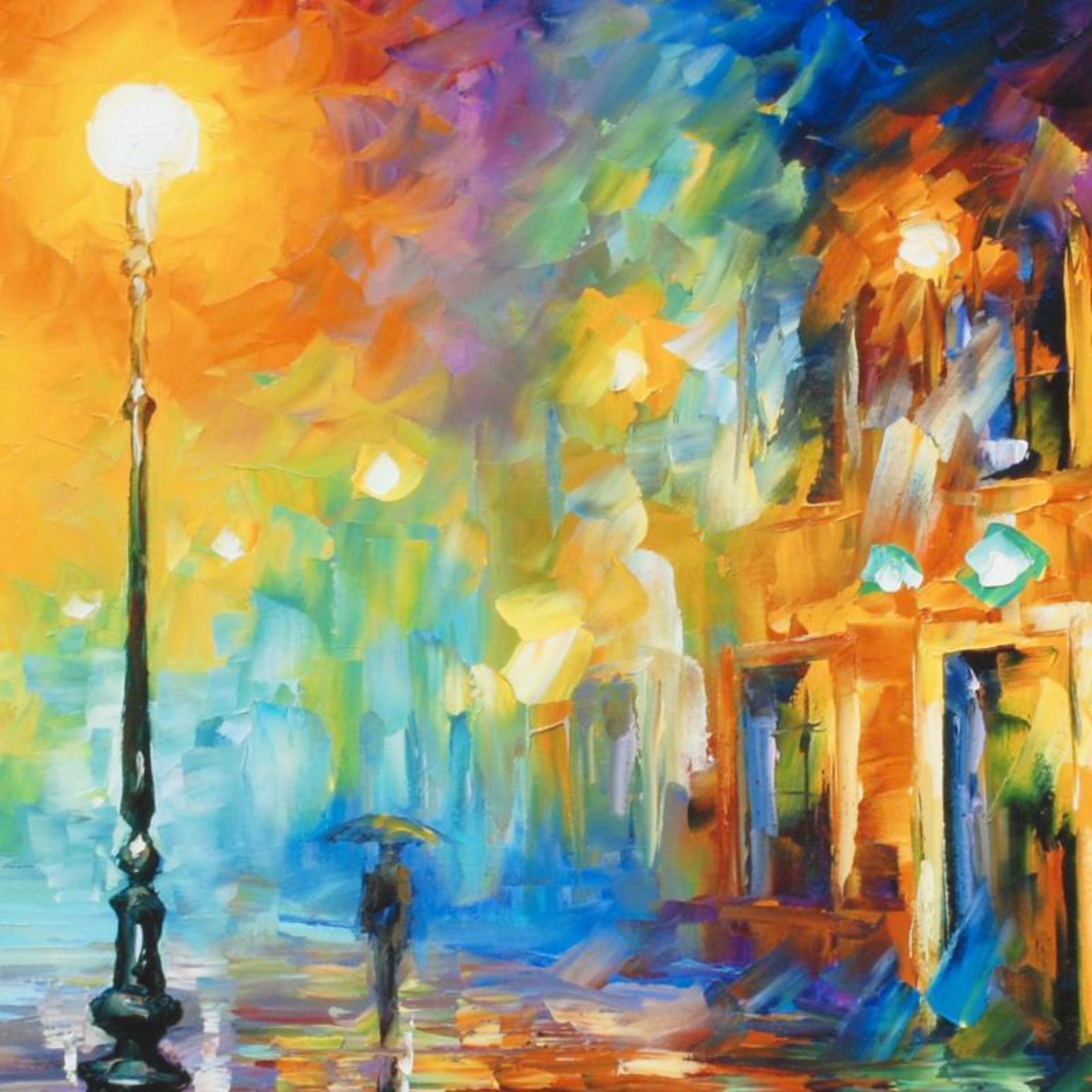 Leonid Afremov (1955-2019) "Misty City" Limited Edition Giclee on Canvas, Number - Image 2 of 3