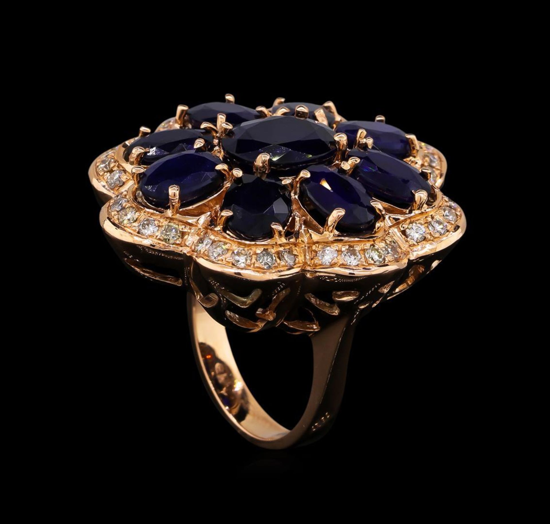 14KT Rose Gold 10.37 ctw Sapphire Ring - Image 4 of 5