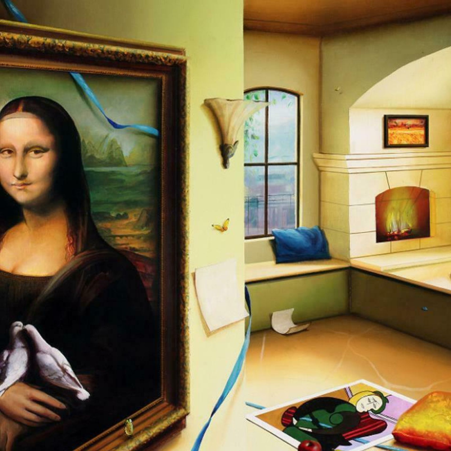 Orlando Quevedo, "Mona Lisa" Limited Edition on Canvas, Numbered and Hand Signed - Image 2 of 2