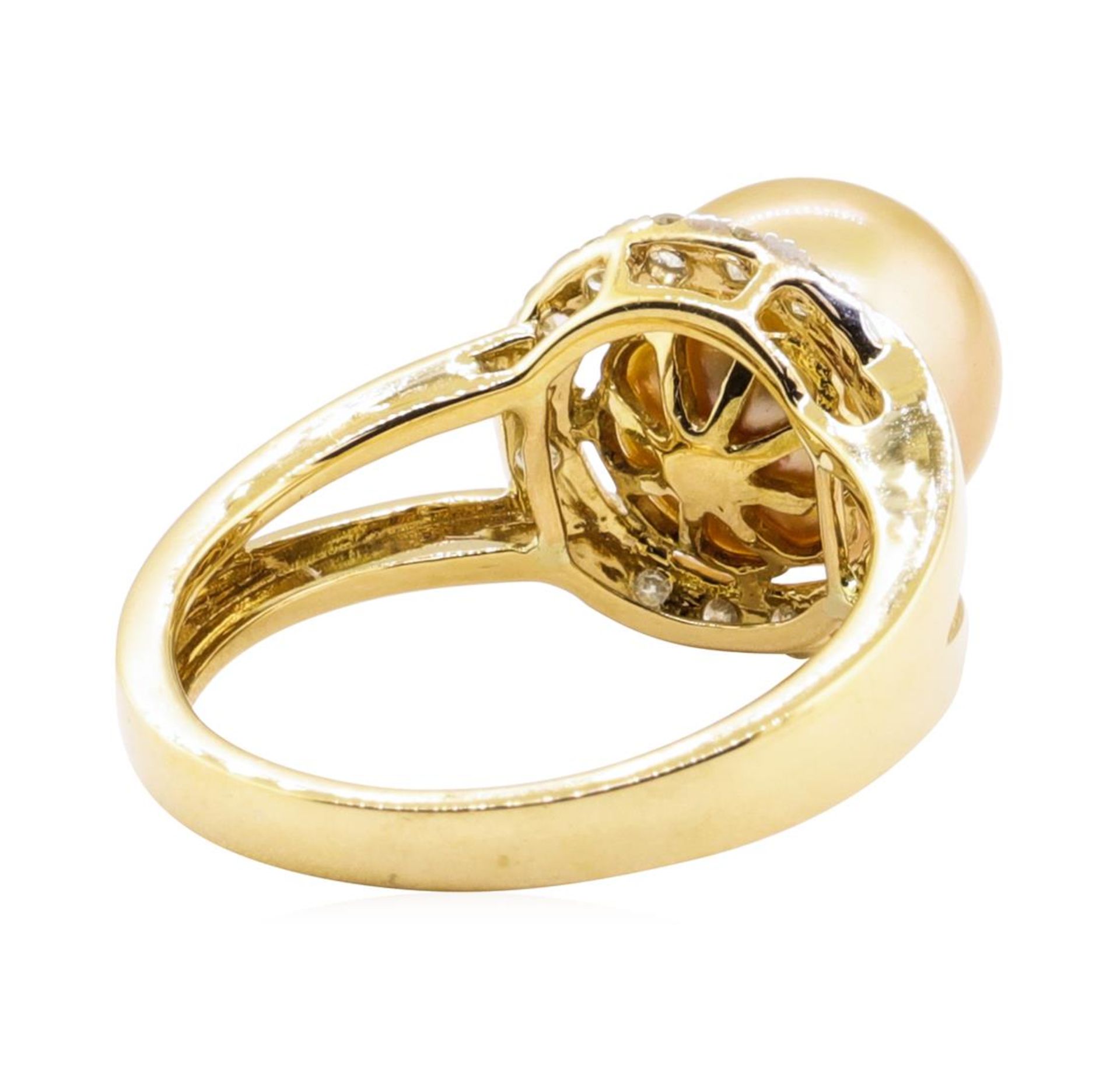 South Sea Pearl and Diamond Ring - 18KT Yellow Gold - Image 3 of 5