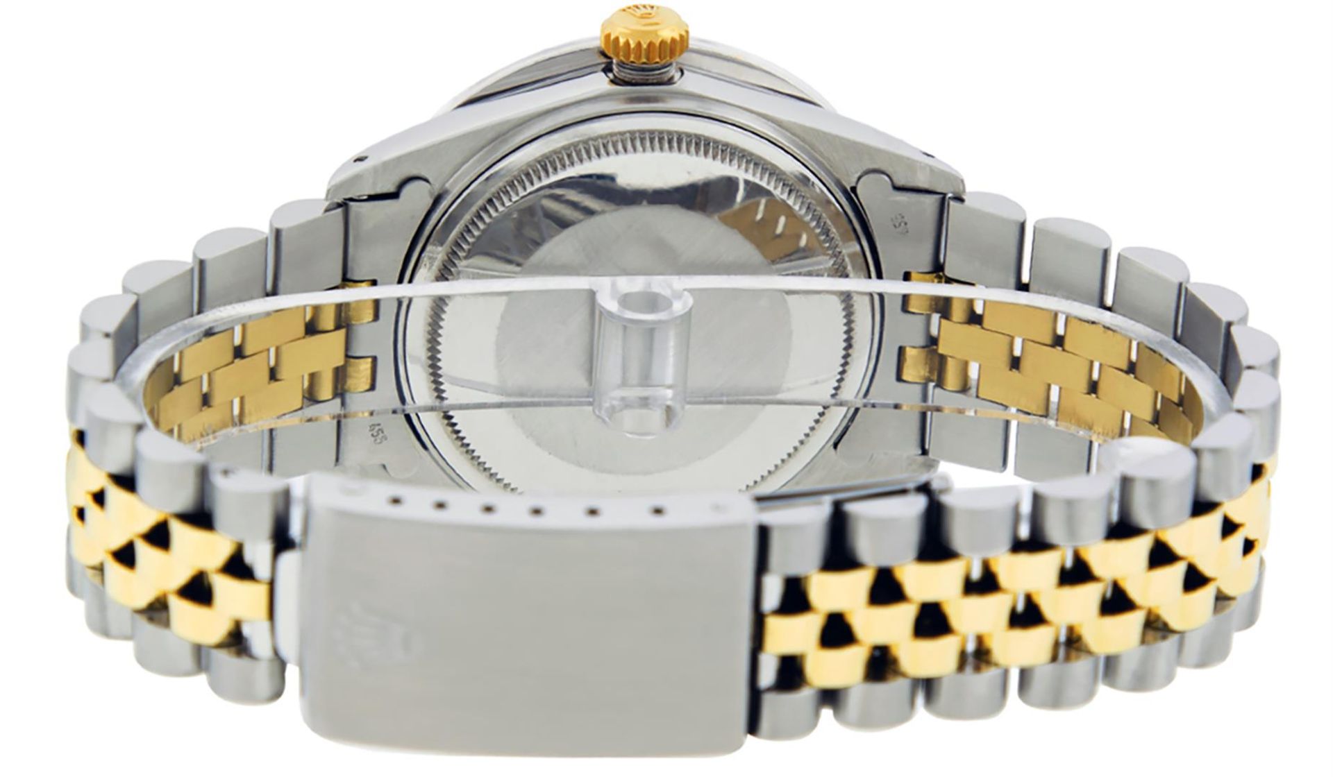 Rolex Mens 2 Tone MOP 3 ctw Channel Set Diamond Datejust 36MM Wristwatch - Image 5 of 9