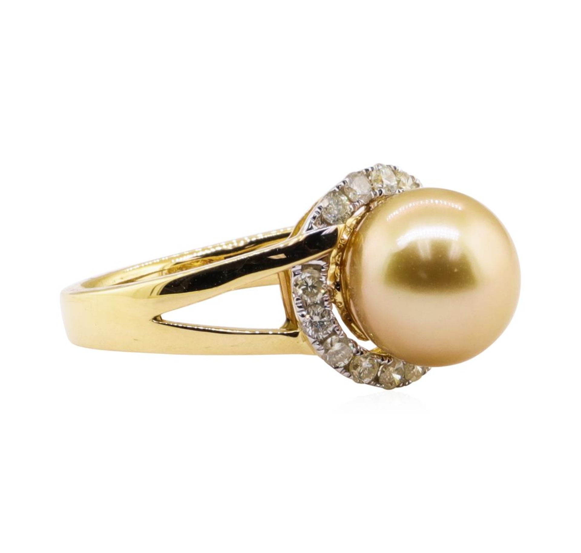 South Sea Pearl and Diamond Ring - 18KT Yellow Gold - Image 2 of 5