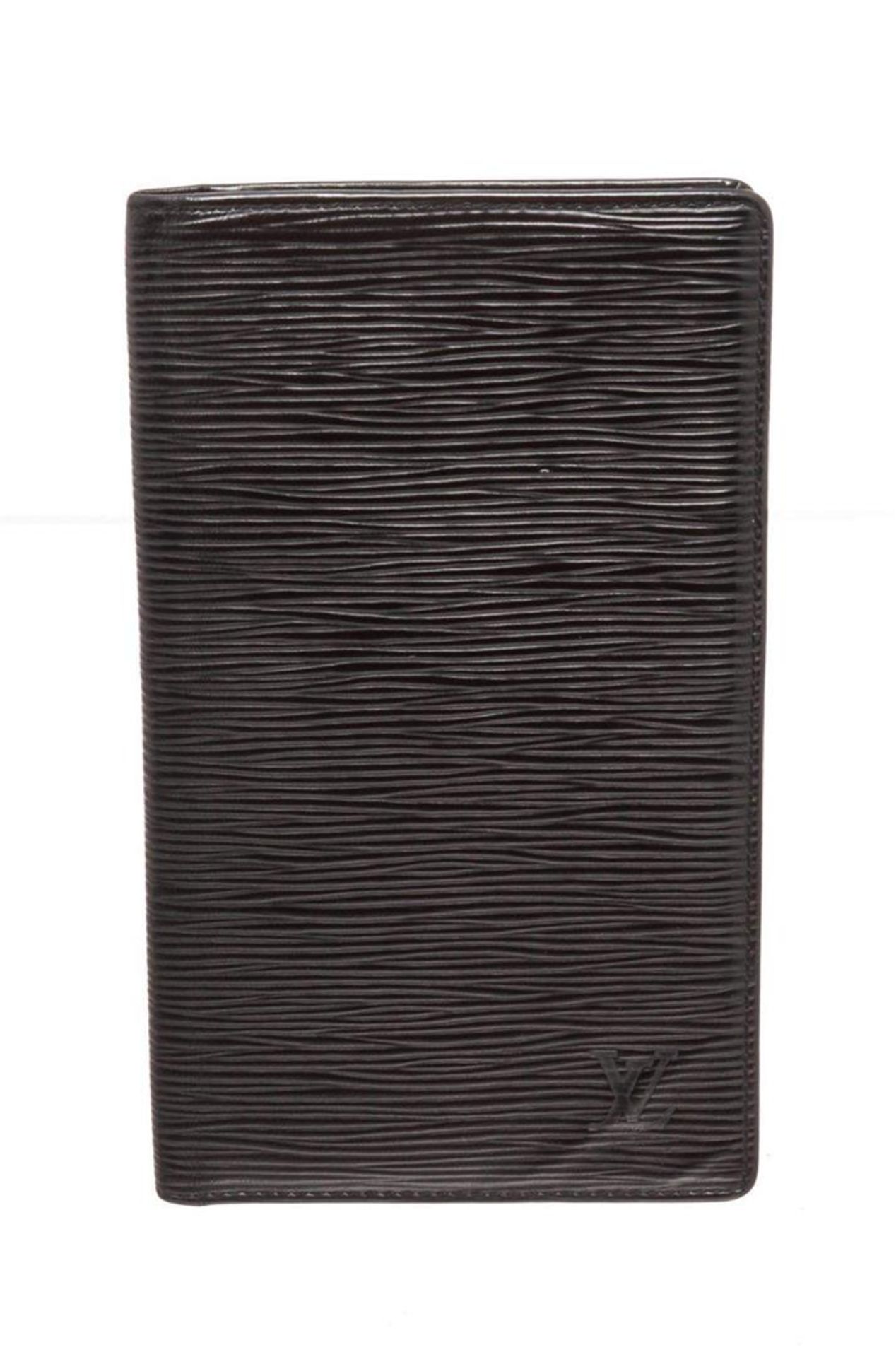 Louis Vuitton Black Epi Leather European Checkbook Wallet