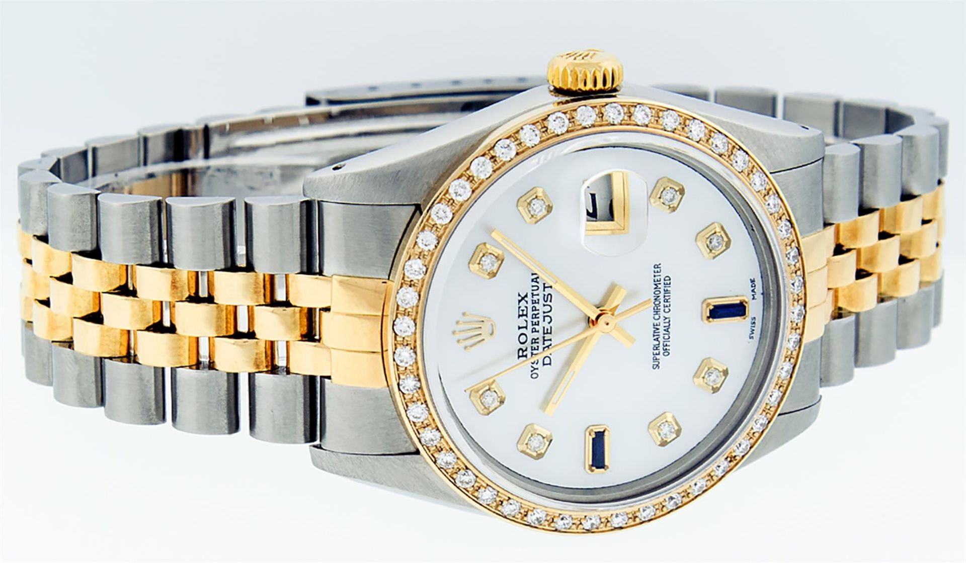 Rolex Mens 2 Tone Mother Of Pearl Diamond 36MM Datejust Wristwatch - Image 2 of 9