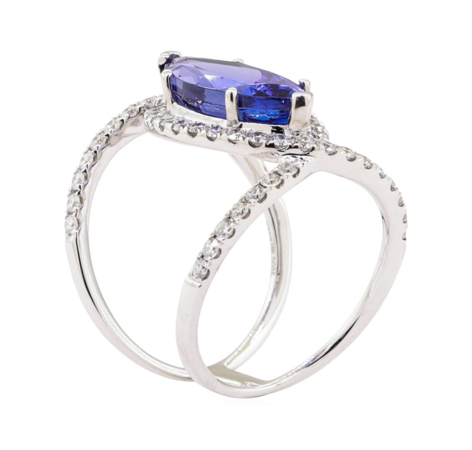 5.24 ctw Tanzanite and Diamond Ring - 18KT White Gold - Image 4 of 4