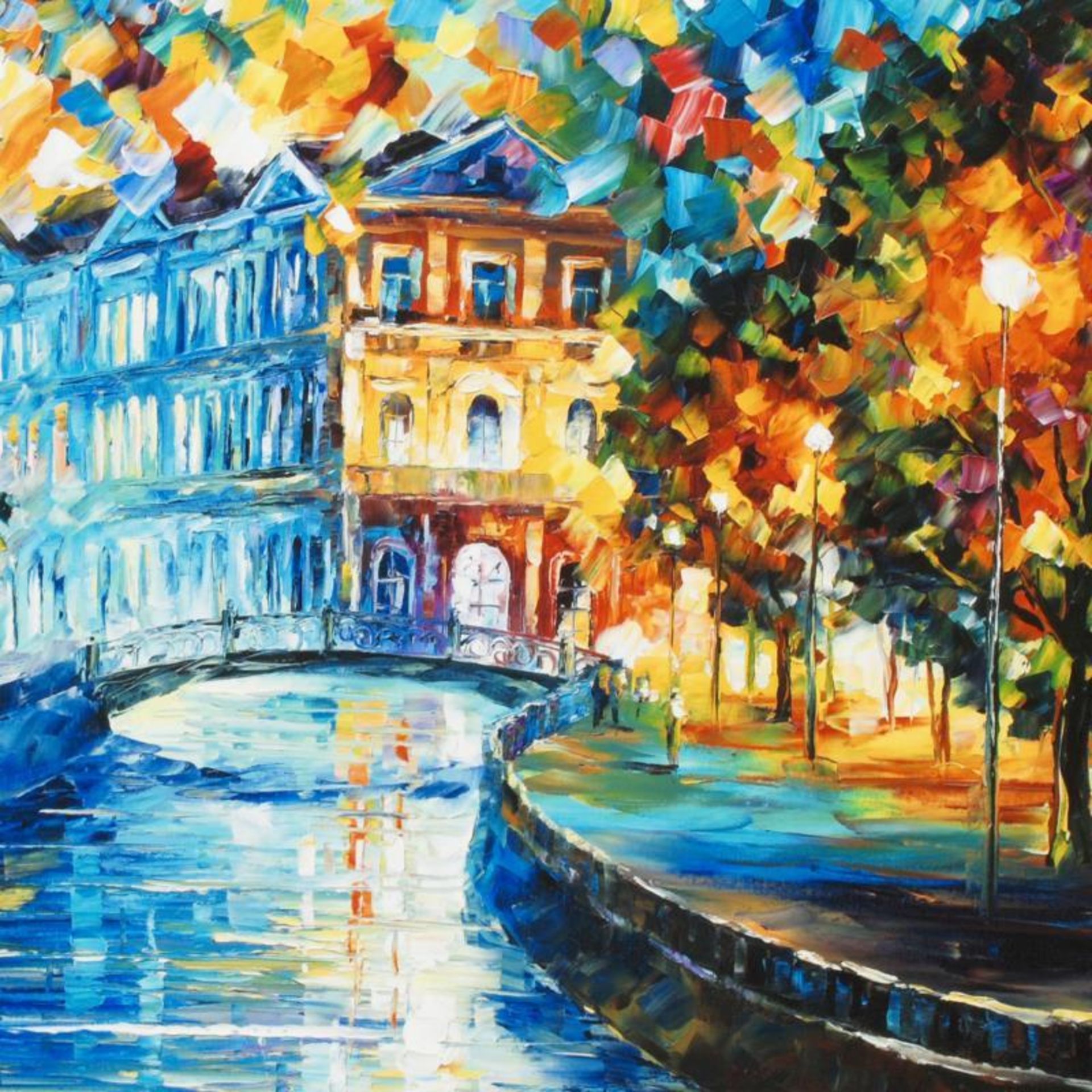 Leonid Afremov (1955-2019) "House on the Hill" Limited Edition Giclee on Canvas, - Image 2 of 3