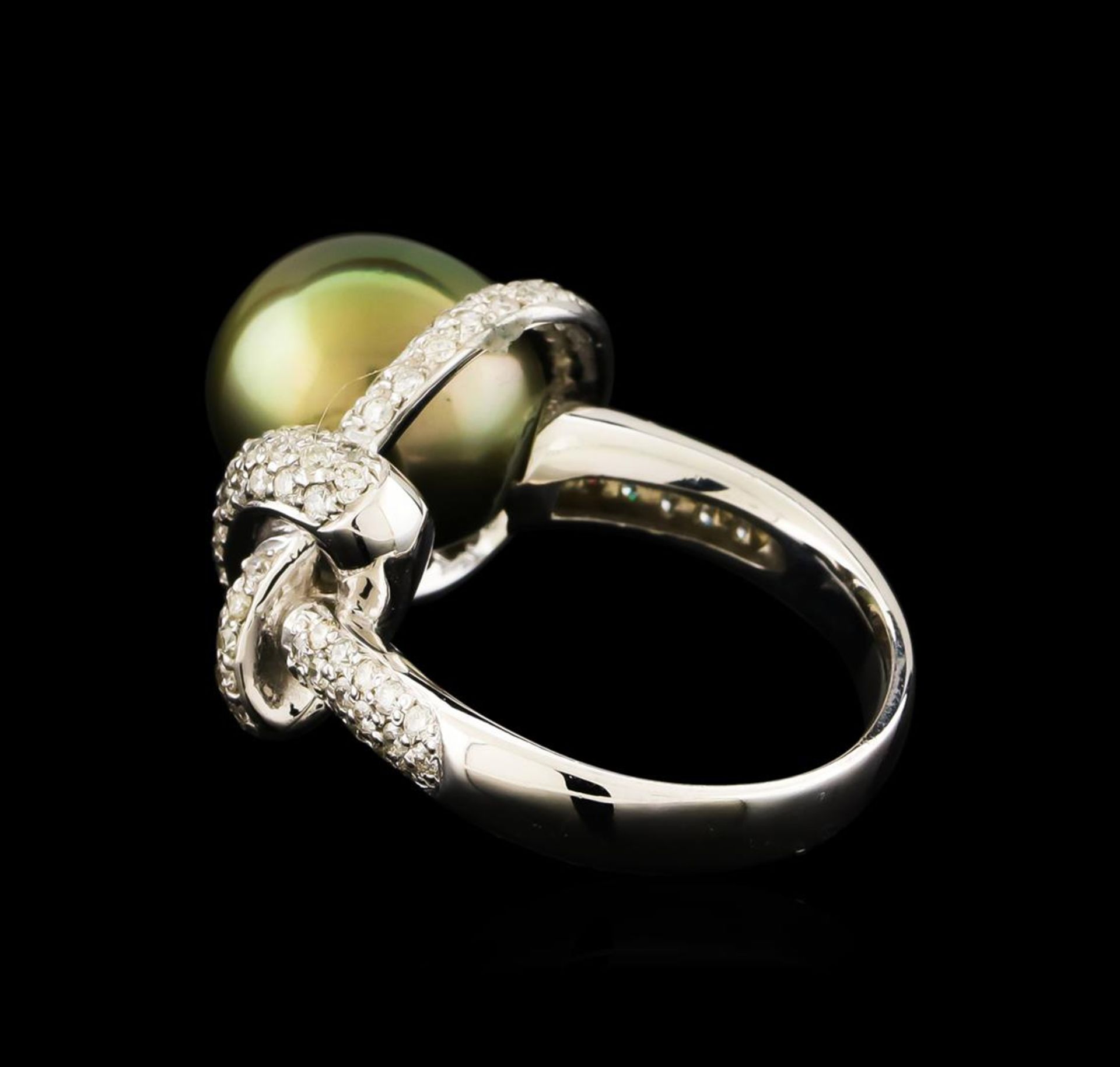 Tahitian Pearl and Diamond Ring - 14KT White Gold - Image 3 of 5