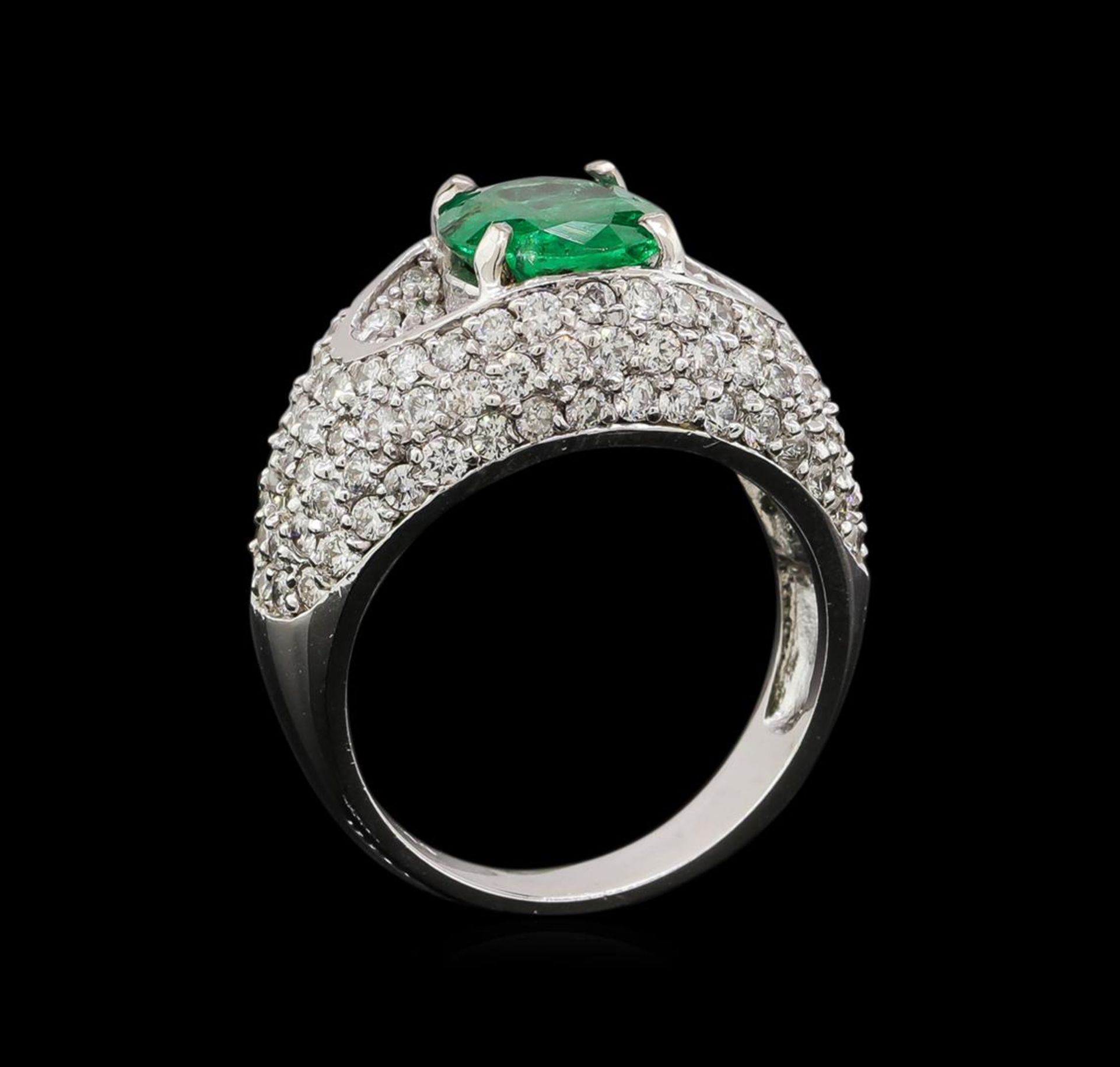 14KT White Gold 2.50 ctw Emerald and Diamond Ring - Image 4 of 5