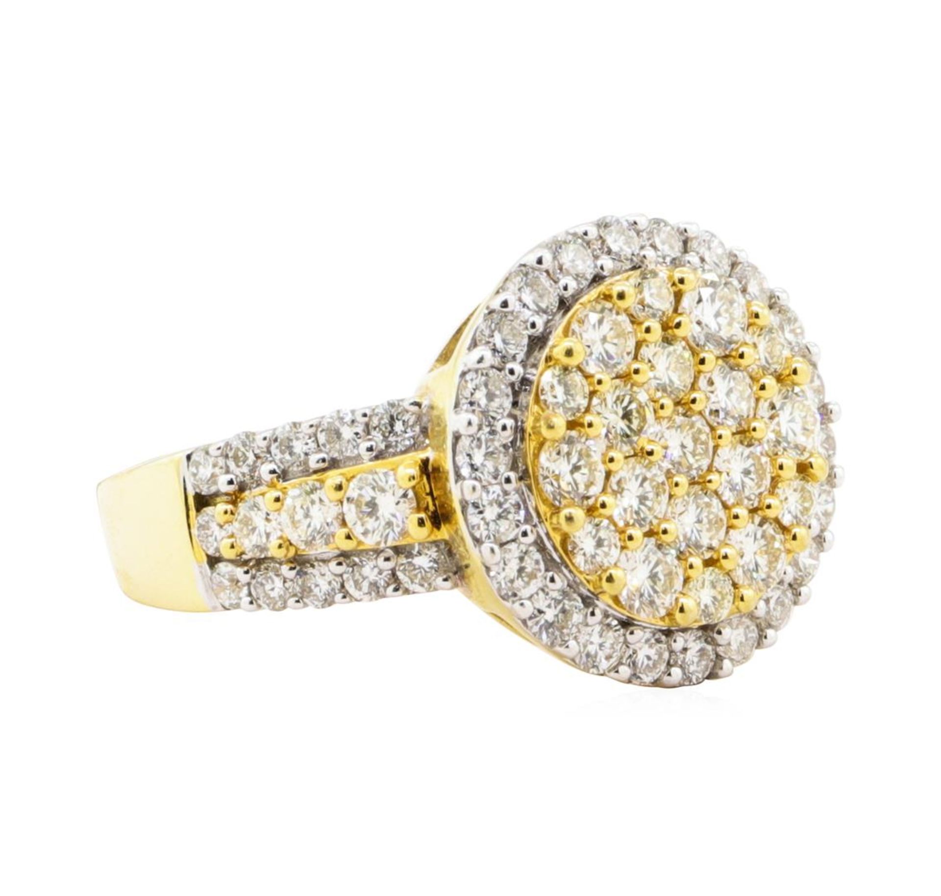 2.26 ctw Diamond Ring - 18KT Yellow With Rhodium Plating Gold