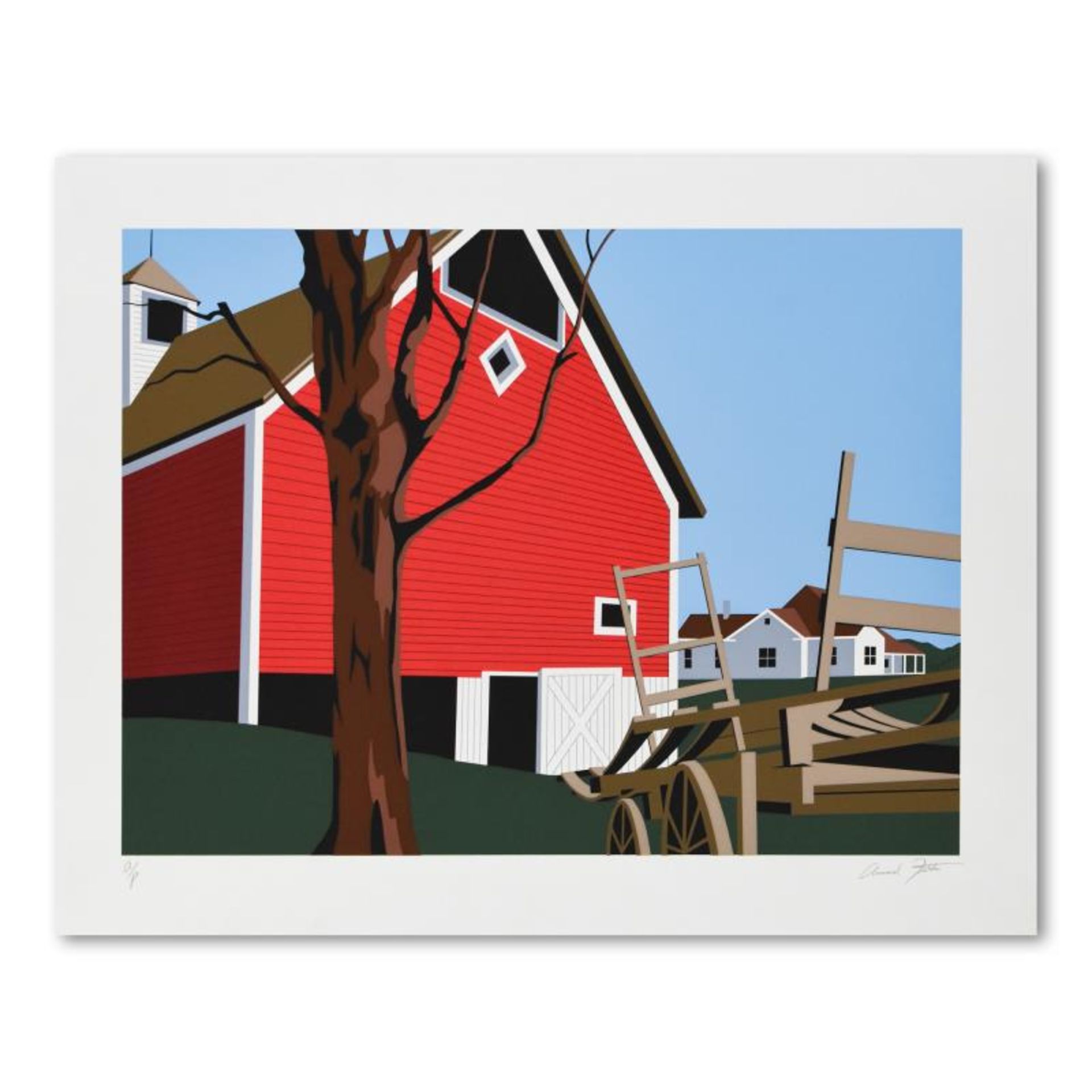 Armond Fields (1930-2008), "Red Barn" Limited Edition Hand Pulled Original Serig