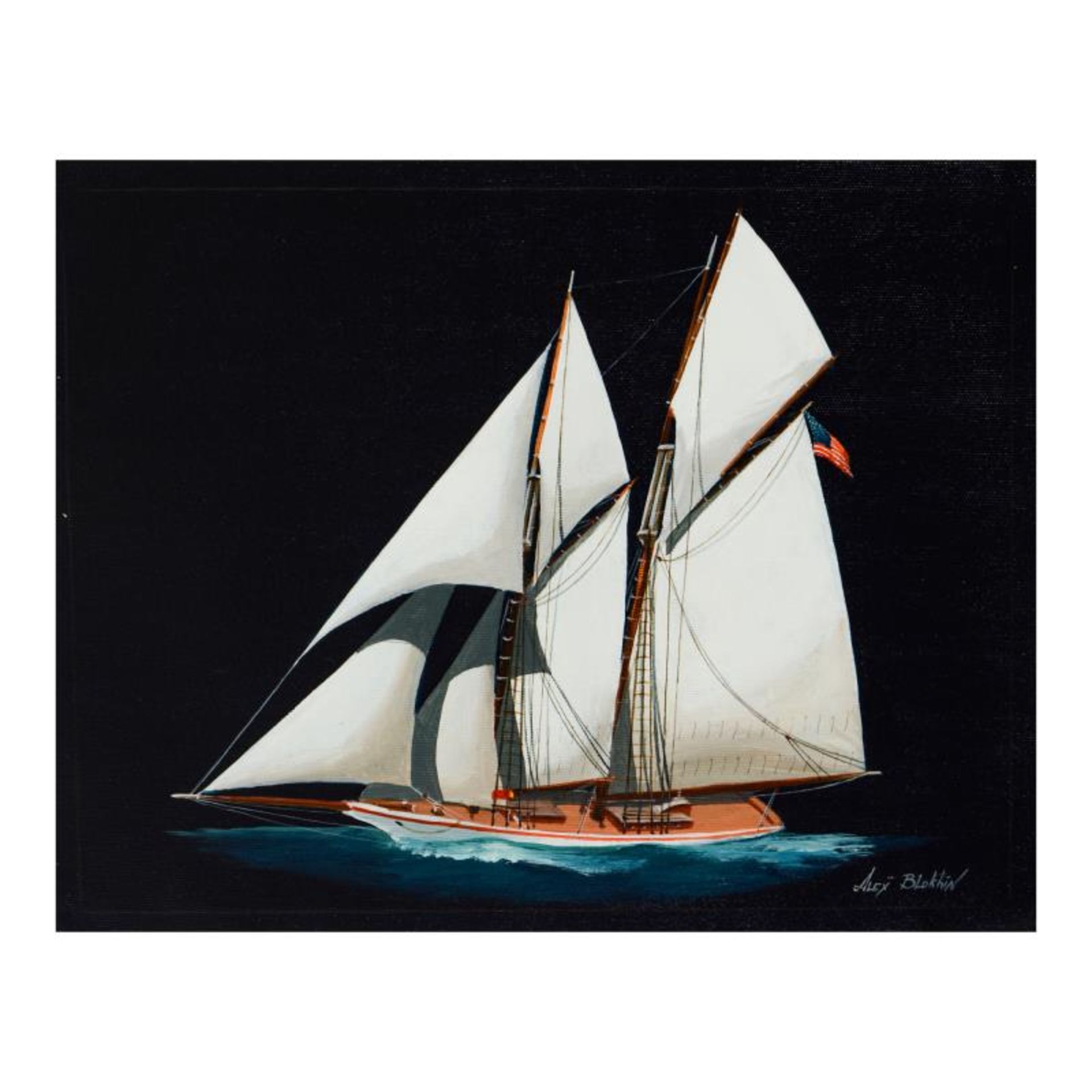 Two Masted Schooner by Blokhin Original