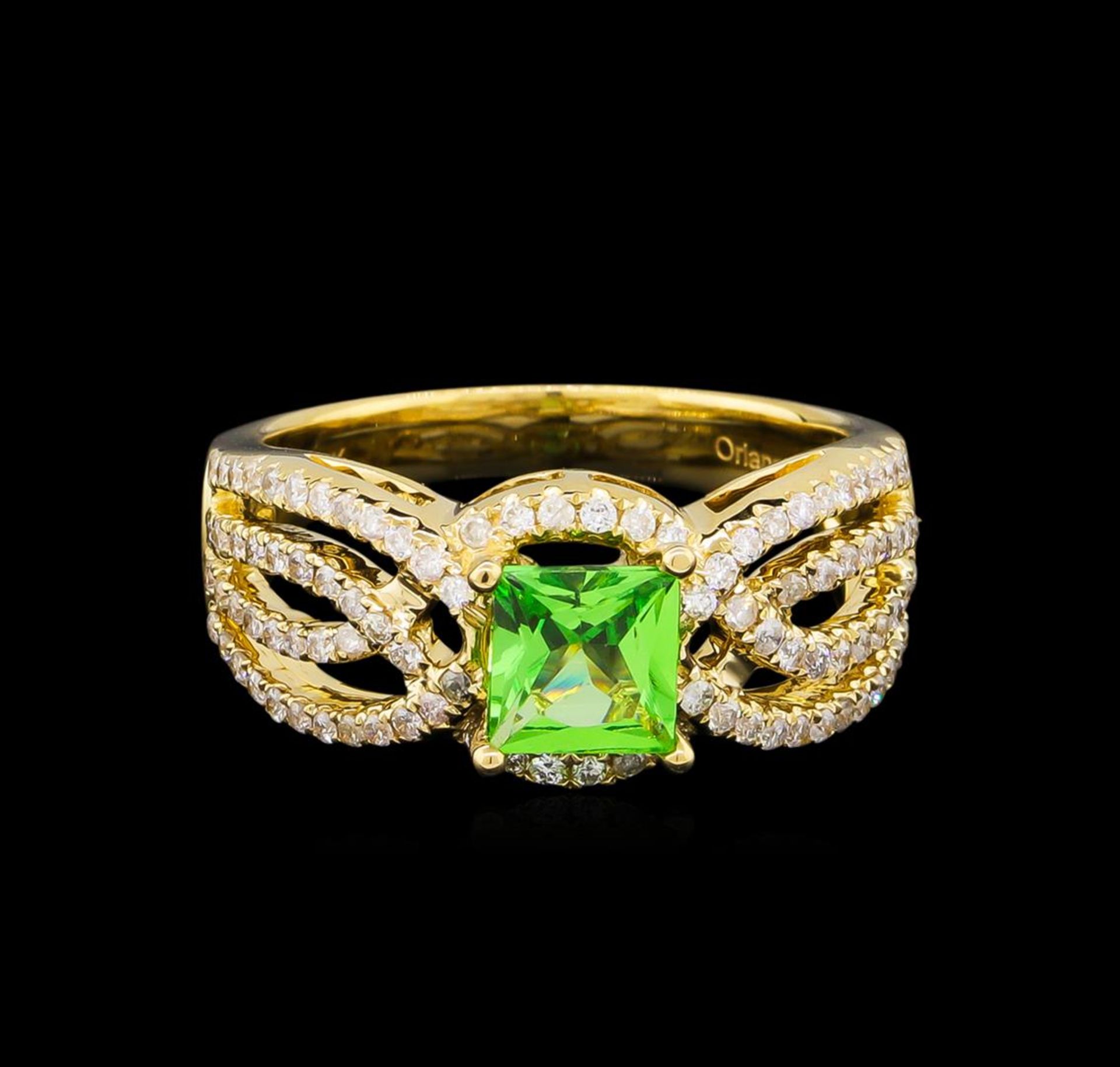 0.92 ctw Tsavorite and Diamond Ring - 14KT Yellow Gold - Image 2 of 5