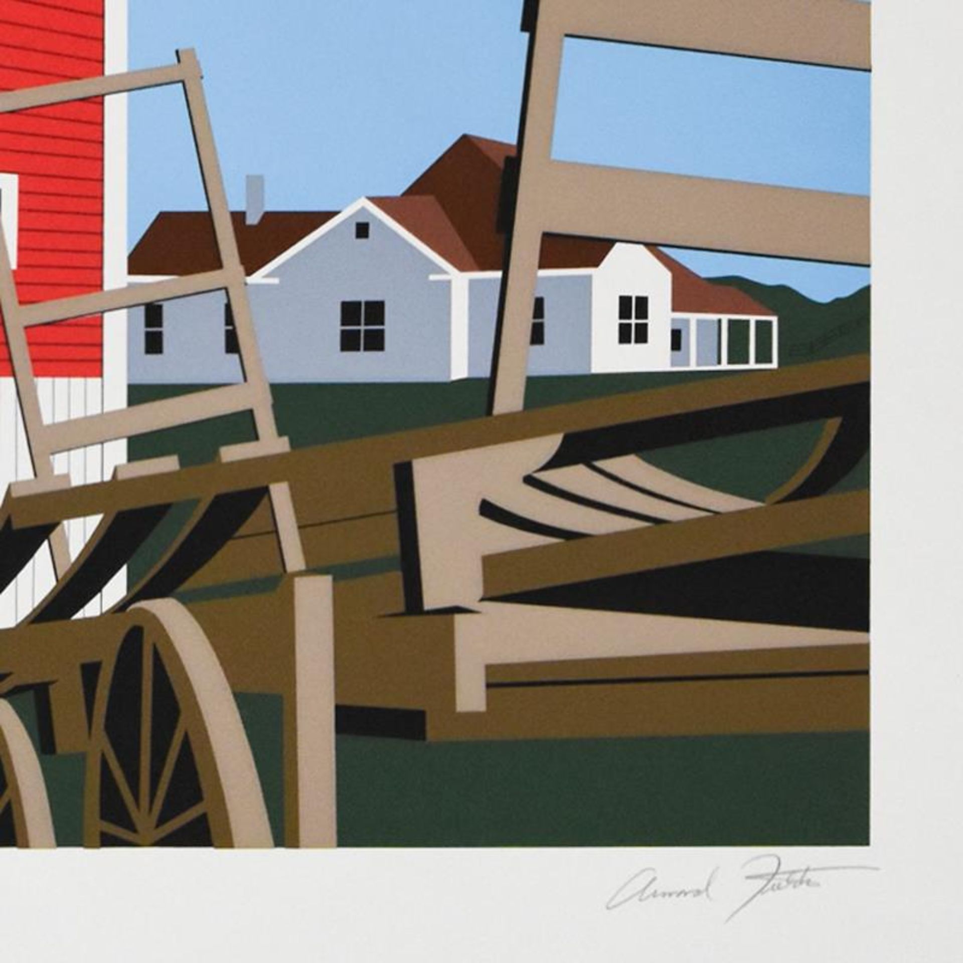 Armond Fields (1930-2008), "Red Barn" Limited Edition Hand Pulled Original Serig - Image 2 of 2